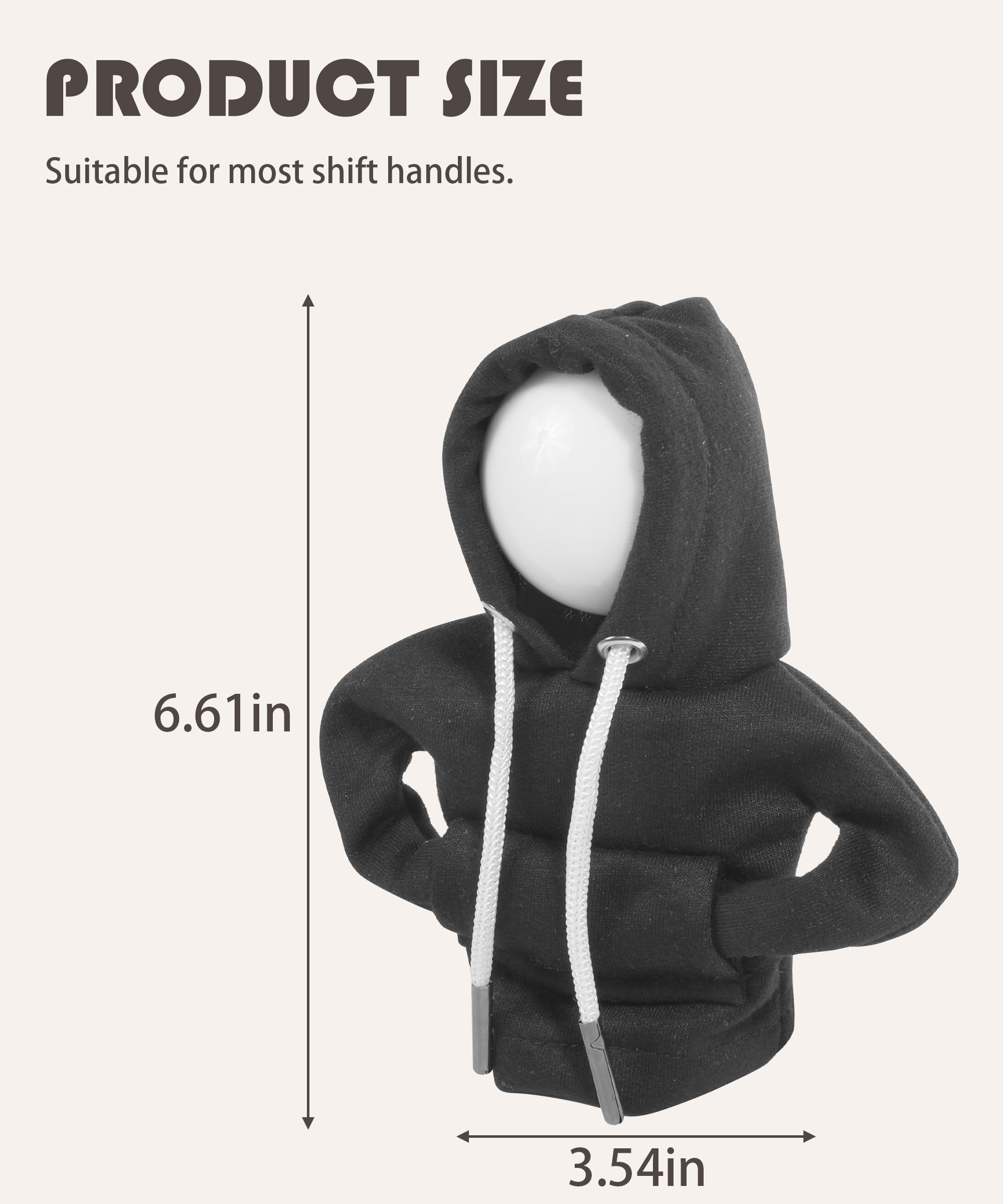 RACOONA Gear Shift Hoodie Cover - Fashionable Car Knob Protector for Women (Black) - Perfect for Daily Driving & Style