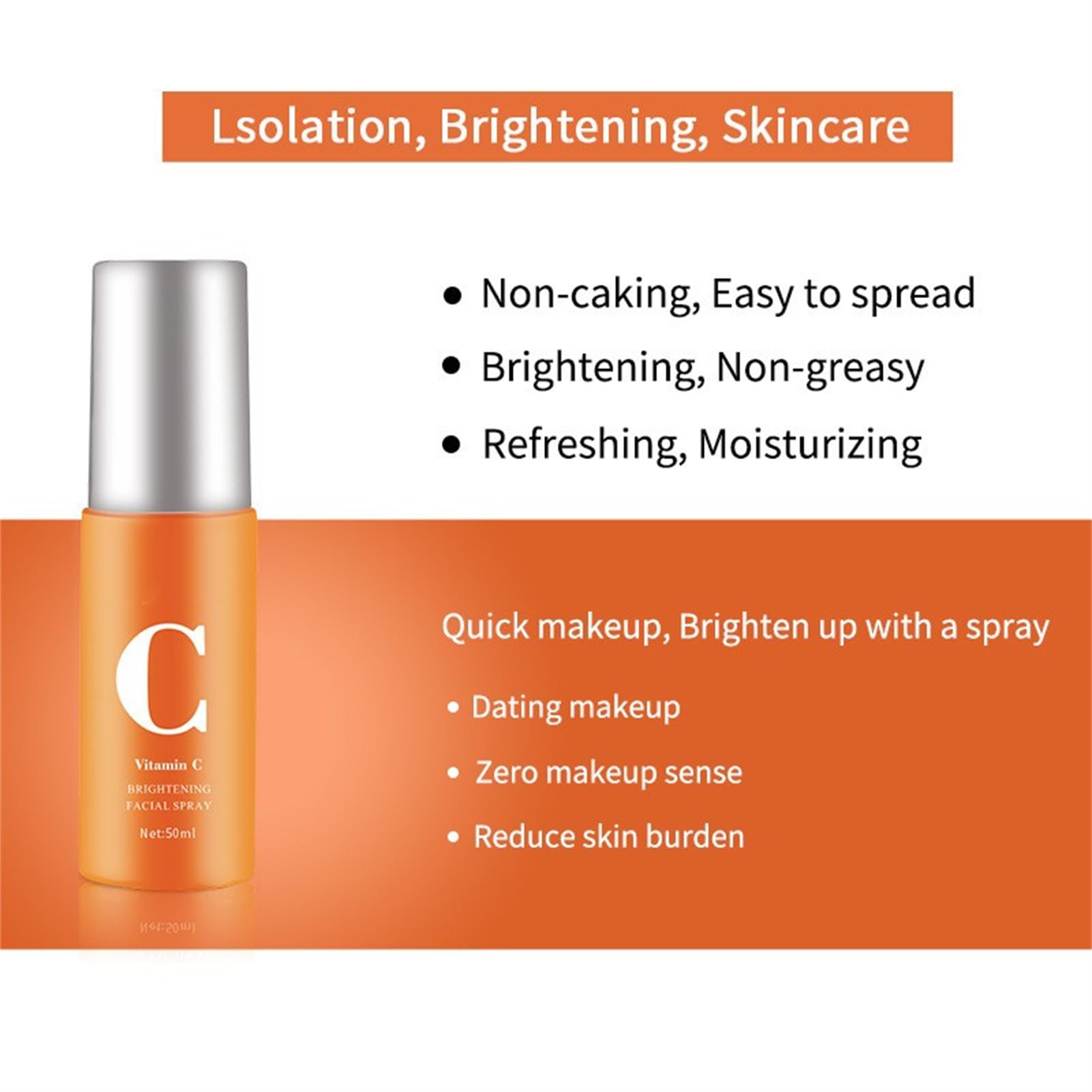 Organic Vitamin C Facial Spray - Anti-Aging Face Serum with Hydrating & Firming Benefits | VC Moisturizing Spray for All Skin Types | Day & Night Skincare Routine | Perfect for Travel, Gym & On-The-Go Refreshment