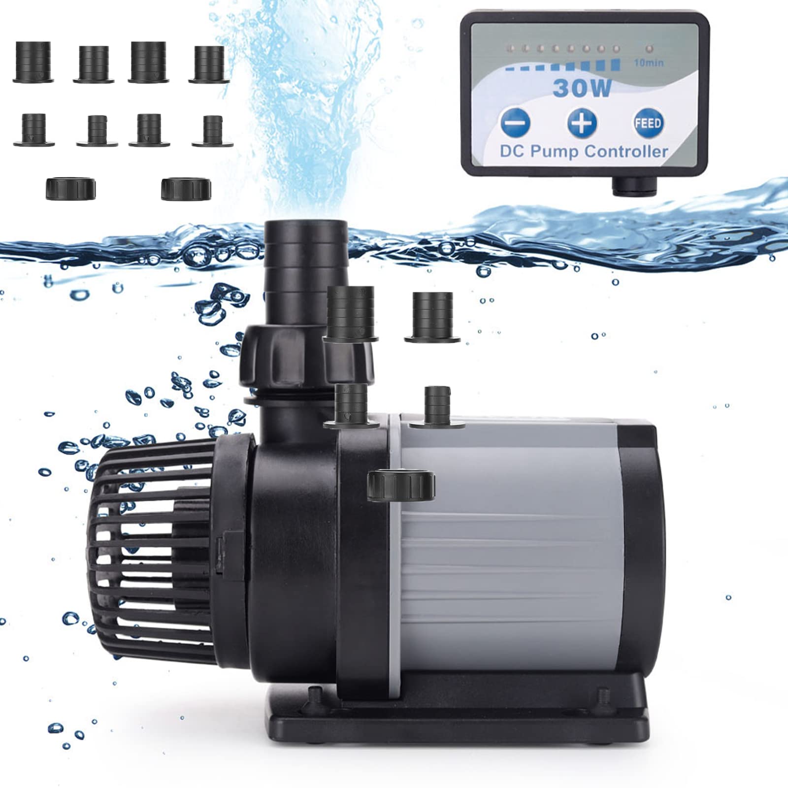 Ultra Quiet Mini Submersible Water Pump with Controller - High Lift Fountain Pump for Fish Tank, Pond, Aquarium, Hydroponics & Garden Statuary | Perfect for Water Features, Indoor/Outdoor Decor & Irrigation Systems