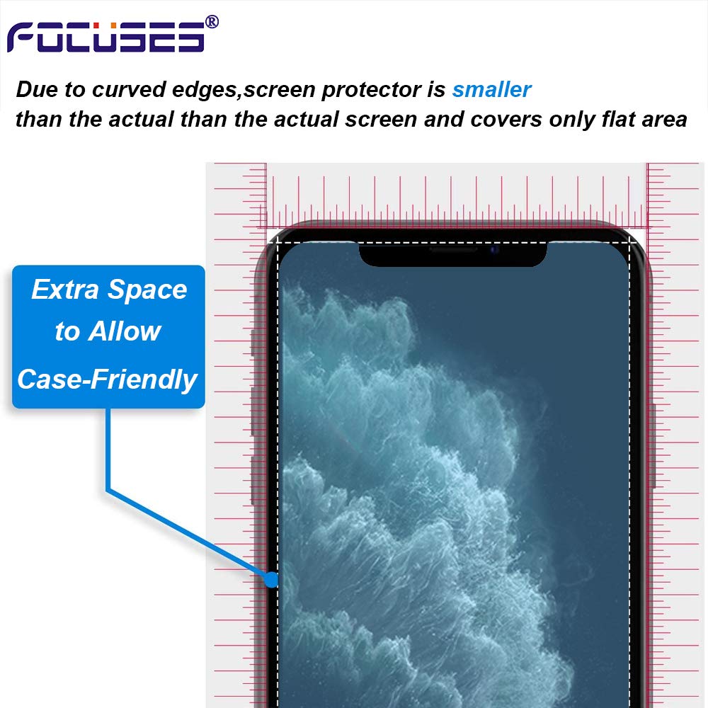 Anti Blue Light Tempered Glass Screen Protector for iPhone 11 Pro, iPhone Xs & iPhone X - 3 Pack - Reduce Eye Strain for Gaming, Reading & Night Use