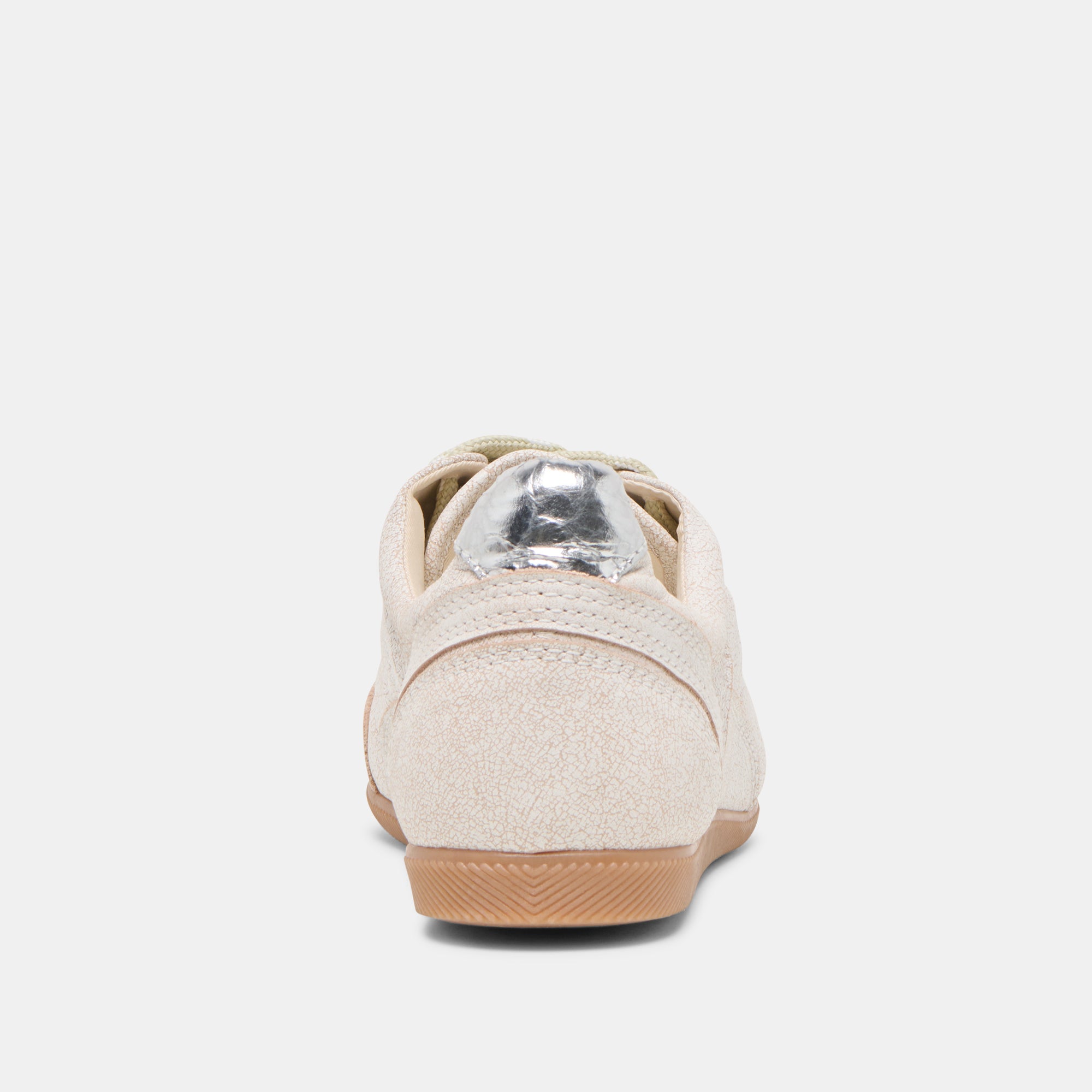 LAINI SNEAKERS - Off-White Crackled Leather Women's Fashion Sneakers | Comfortable Walking Shoes for Casual Outfits & Streetwear Style