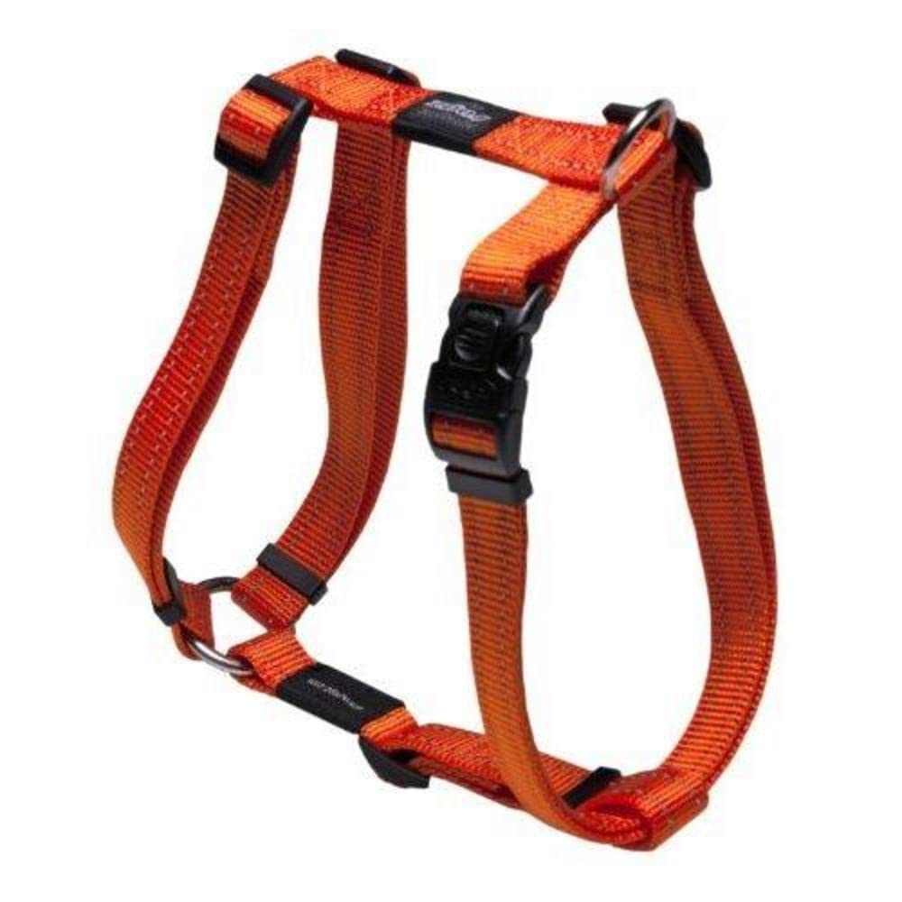 Reflective Adjustable Dog H Harness for Extra Large Dogs - High Visibility Pet Safety Gear with Matching Collar & Leash (Orange) - Perfect for Night Walks, Jogging, and Outdoor Adventures
