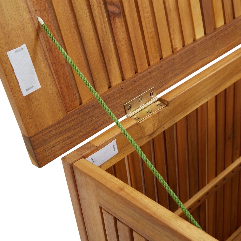 Acacia Wood Deck Box 23.6x19.7x22.8 Inches - Outdoor Storage Organizer for Patio Furniture Cushions, Garden Tools & Pool Toys - Weatherproof Patio Furniture Cover for Backyard, Poolside & Garden Storage