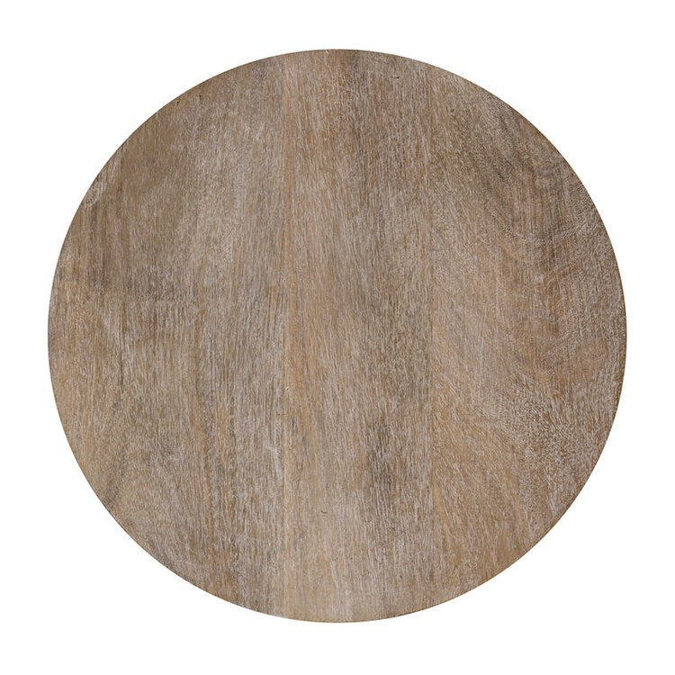Morris Cerused Accent Table - 16 x 20 Inch Natural Wood Side Table for Living Room, Bedroom & Entryway | Modern Farmhouse Decor