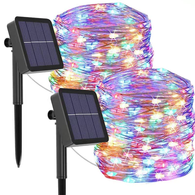 2 Pack Solar String Lights Outdoor - 12M/40Ft 120 LED Waterproof Fairy Lights with 8 Modes, Copper Wire Decorative Lighting for Garden, Patio, Yard, Party, Wedding - Perfect for Outdoor Decor, Backyard Ambiance & Evening Gatherings