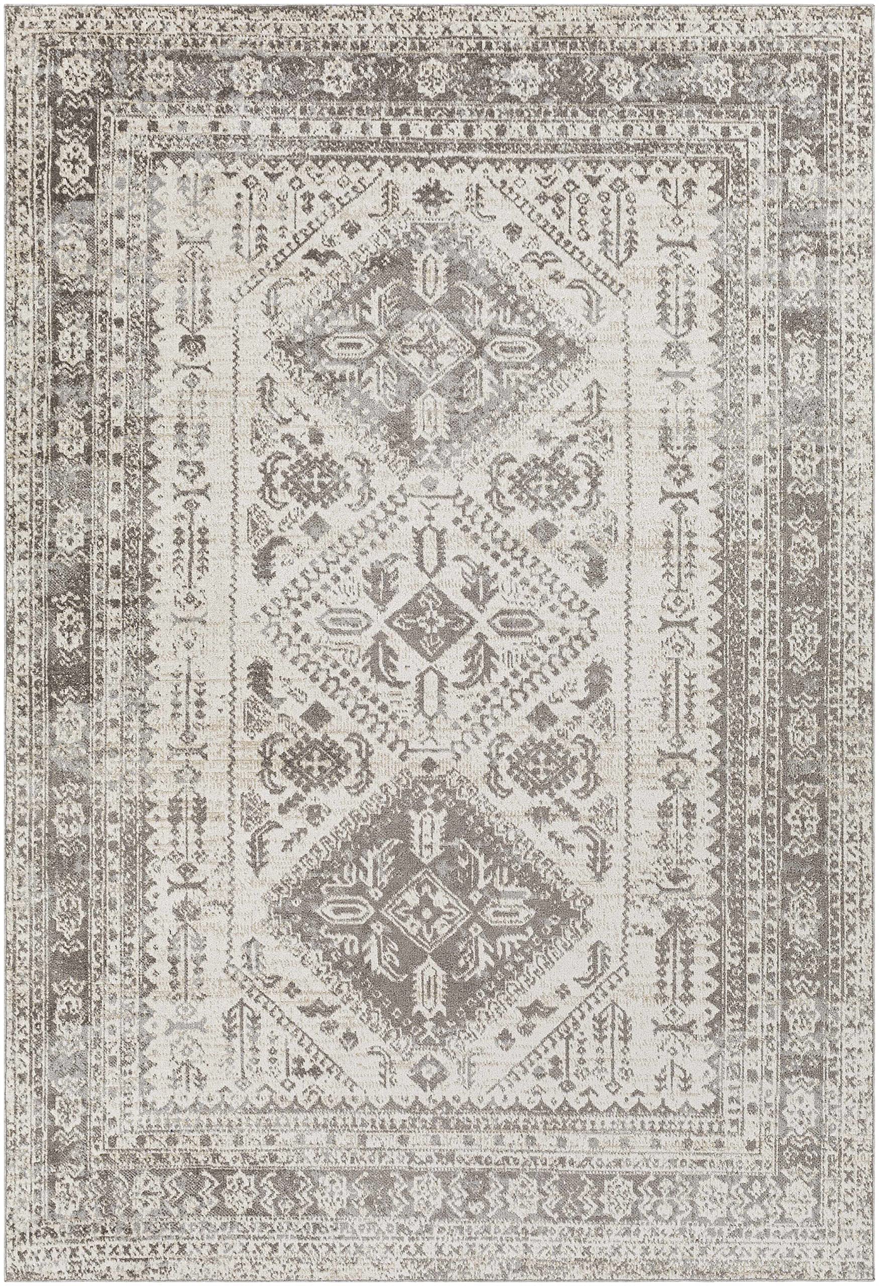 Hauteloom Ladybrand Washable Area Rug for Living Room & Bedroom - Soft Brown & Gray Modern Rug - 7'10
