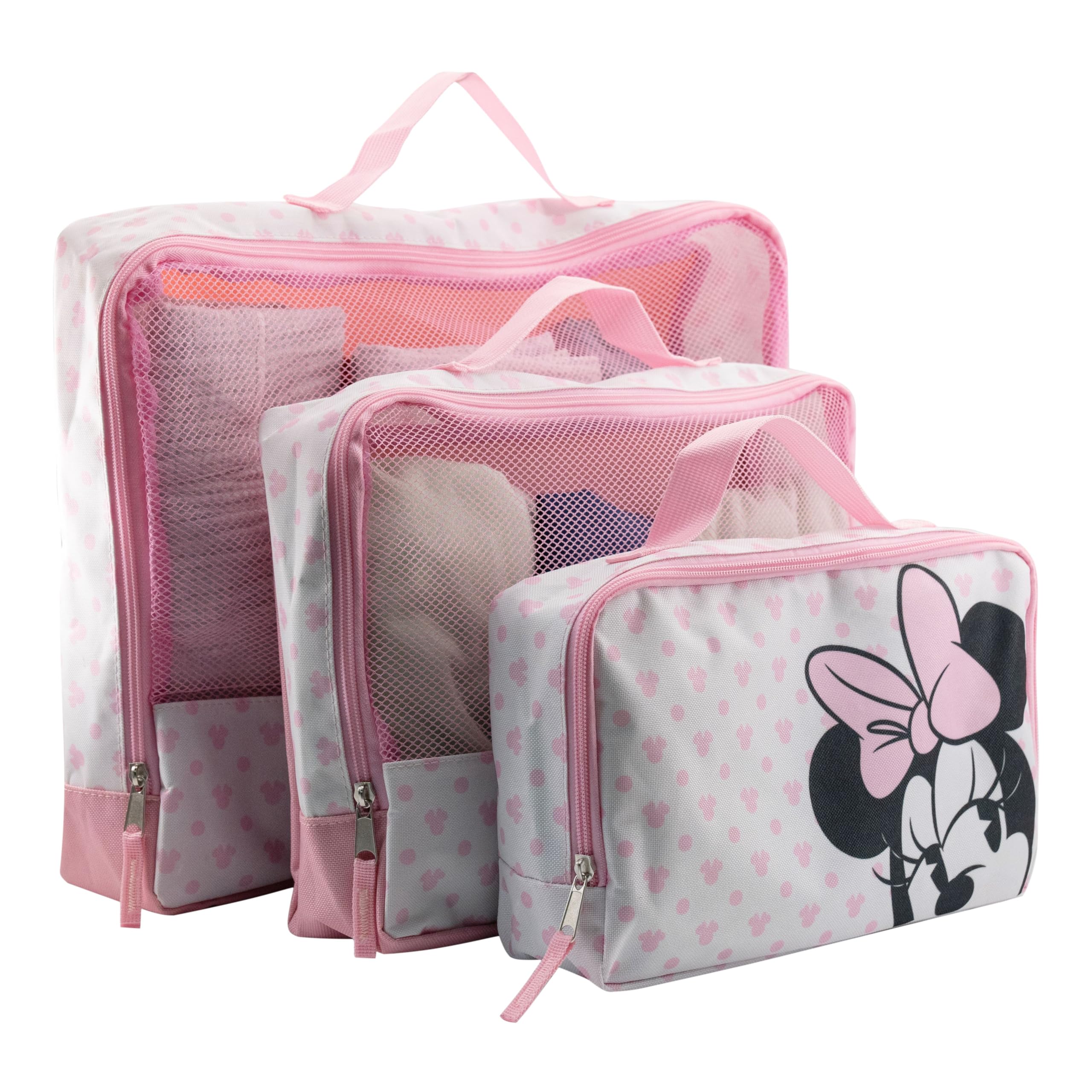 Minnie Mouse Travel Packing Cubes Set - 4-Piece Luggage Organizer for Kids & Adults | Disney Minnie Mouse Travel Accessories for Suitcase & Carry-On | Perfect for Family Vacations, Weekend Trips & Business Travel