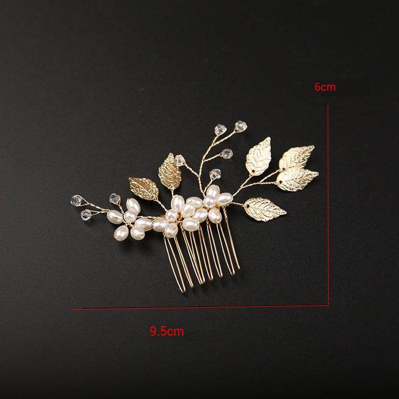 Golden Leaf Bridal Hair Combs Set of 2 - Vintage Wedding Hair Accessories for Brides, Bridesmaids & Prom - Perfect for Boho, Beach & Garden Weddings