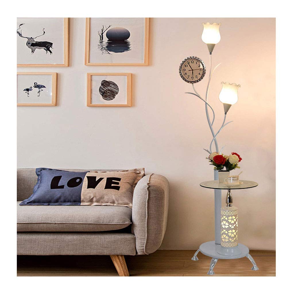 Nordic Floor Lamp with LED and Clock - Modern Floor Light for Living Room, Bedroom, and Office - Stylish Sofa & Coffee Table Lamp for Home Decor