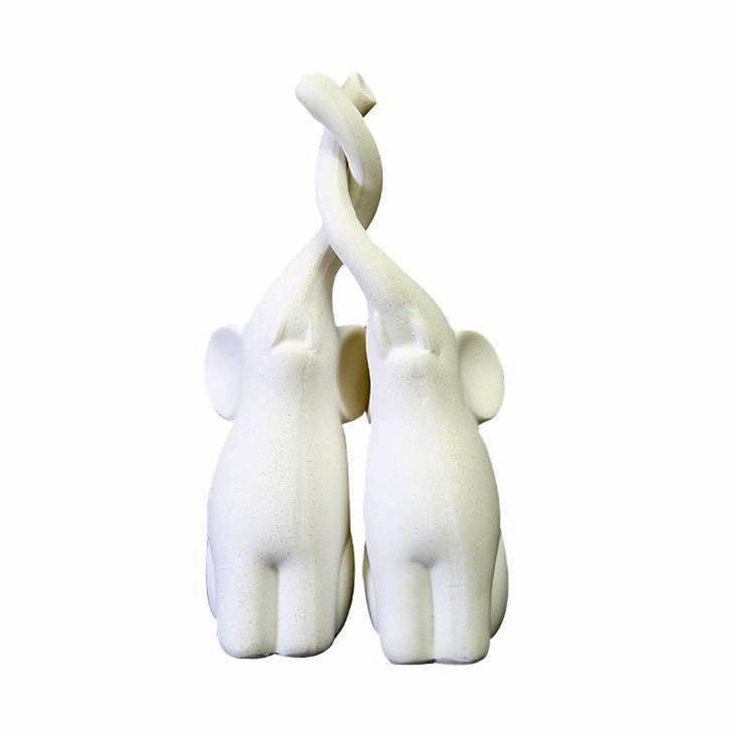 Handmade Ceramic Elephant Statues - Set of 2, Elegant Animal Figurines for Home Decor, Wedding Centerpieces & Unique Gift Ideas - Perfect for Living Room, Office Desk & Boho Decor