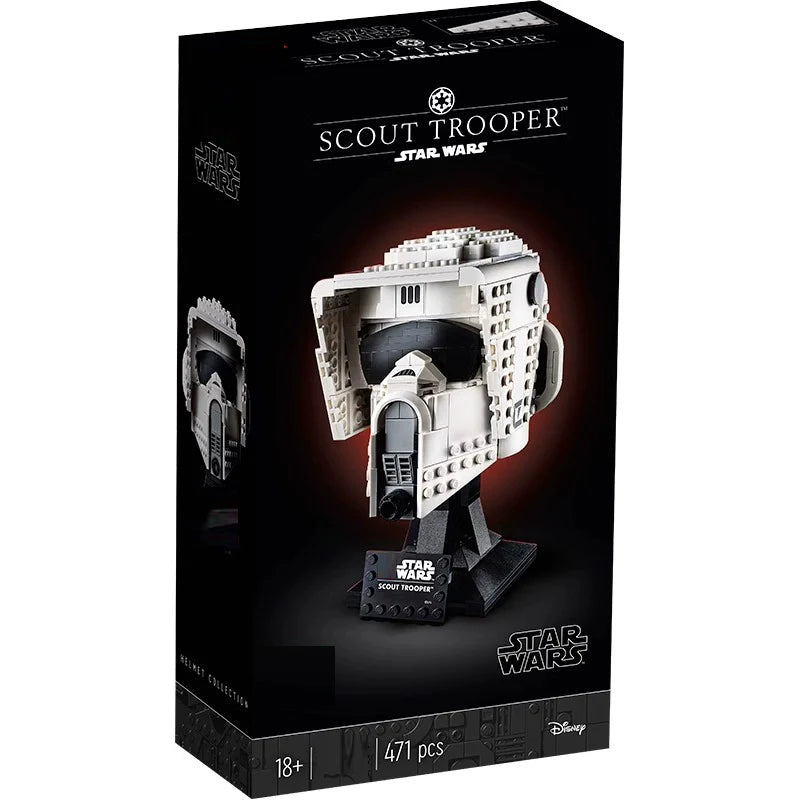 471-Piece Star Wars Scout Trooper Helmet Building Kit - Perfect for Collectors, DIY Projects & Gift Giving | Build Your Own Imperial Army Display