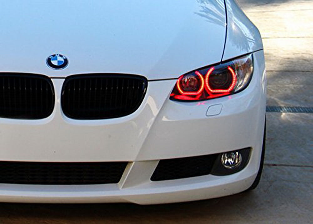 DTM Style RGB LED Angel Eye Halo Rings with Acrylic Covers for BMW Headlights - Upgrade Your BMW's Front Grille & Headlight Style (E36 E46 E90 F30 Models) - Perfect for Night Driving & Car Shows
