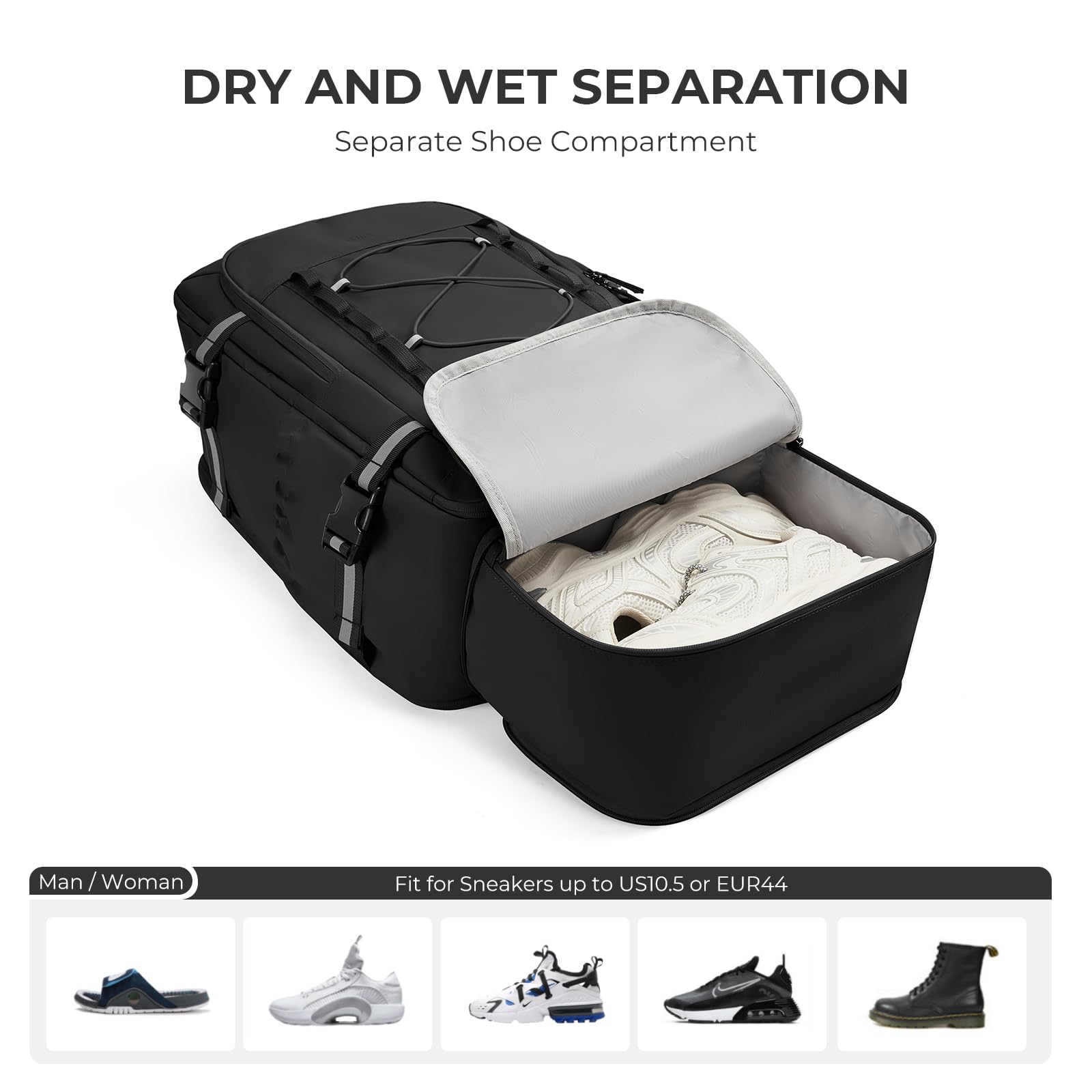CLUCI 30L Waterproof Travel Backpack for Men & Women - Expandable Carry-On with Shoe Compartment, Fits 17.3 Inch Laptop, Durable Hiking Backpack for Outdoor Adventures, Business Trips & Daily Commute