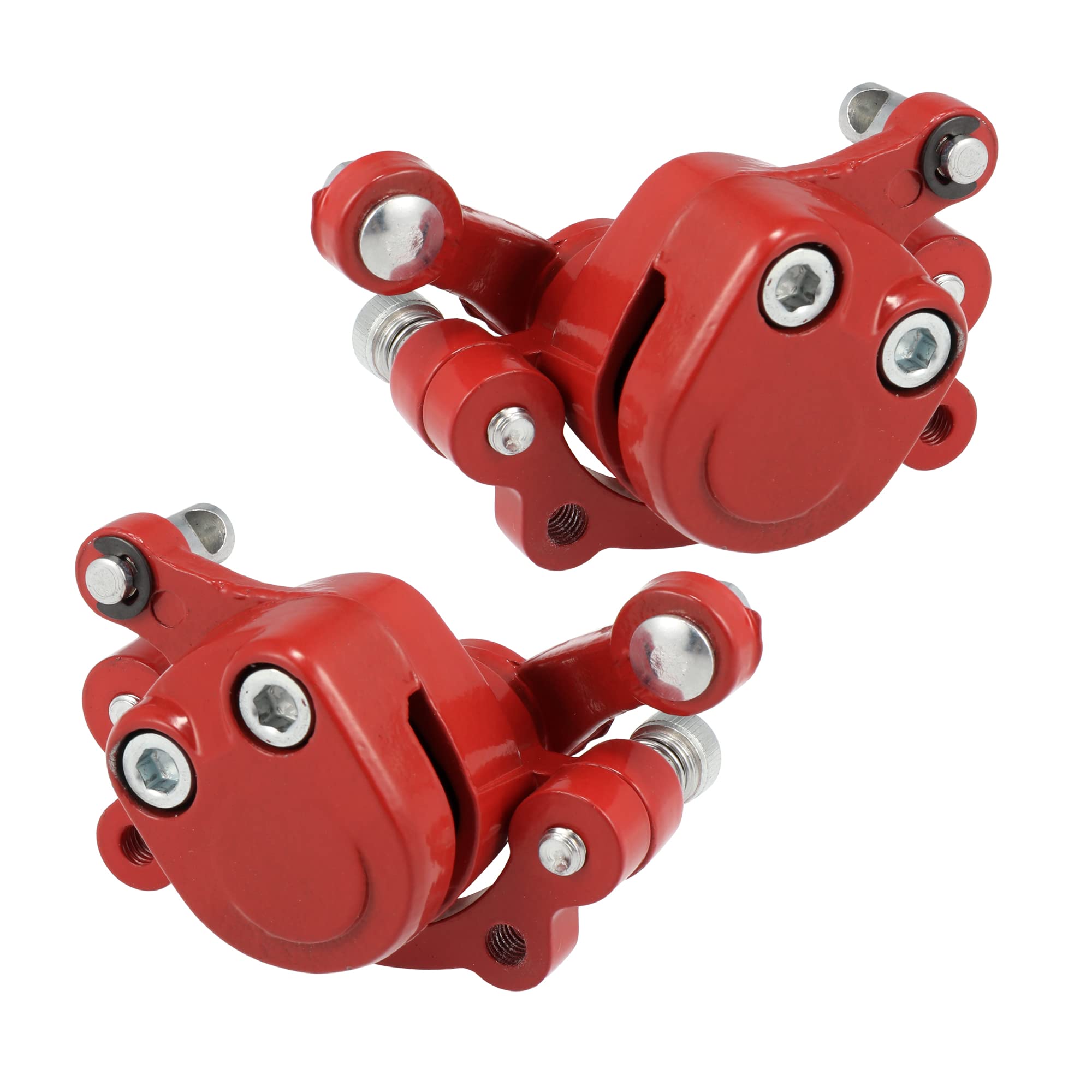 Motoforti Left & Right Disc Brake Caliper Set - Compatible with Motovox MBX10, MBX11, Mini Dirt Bikes, Classic Mini Bikes, Pocket Bikes & Goped Stand Up Scooters - High Performance Red Brake System for Off-Road & Urban Riding