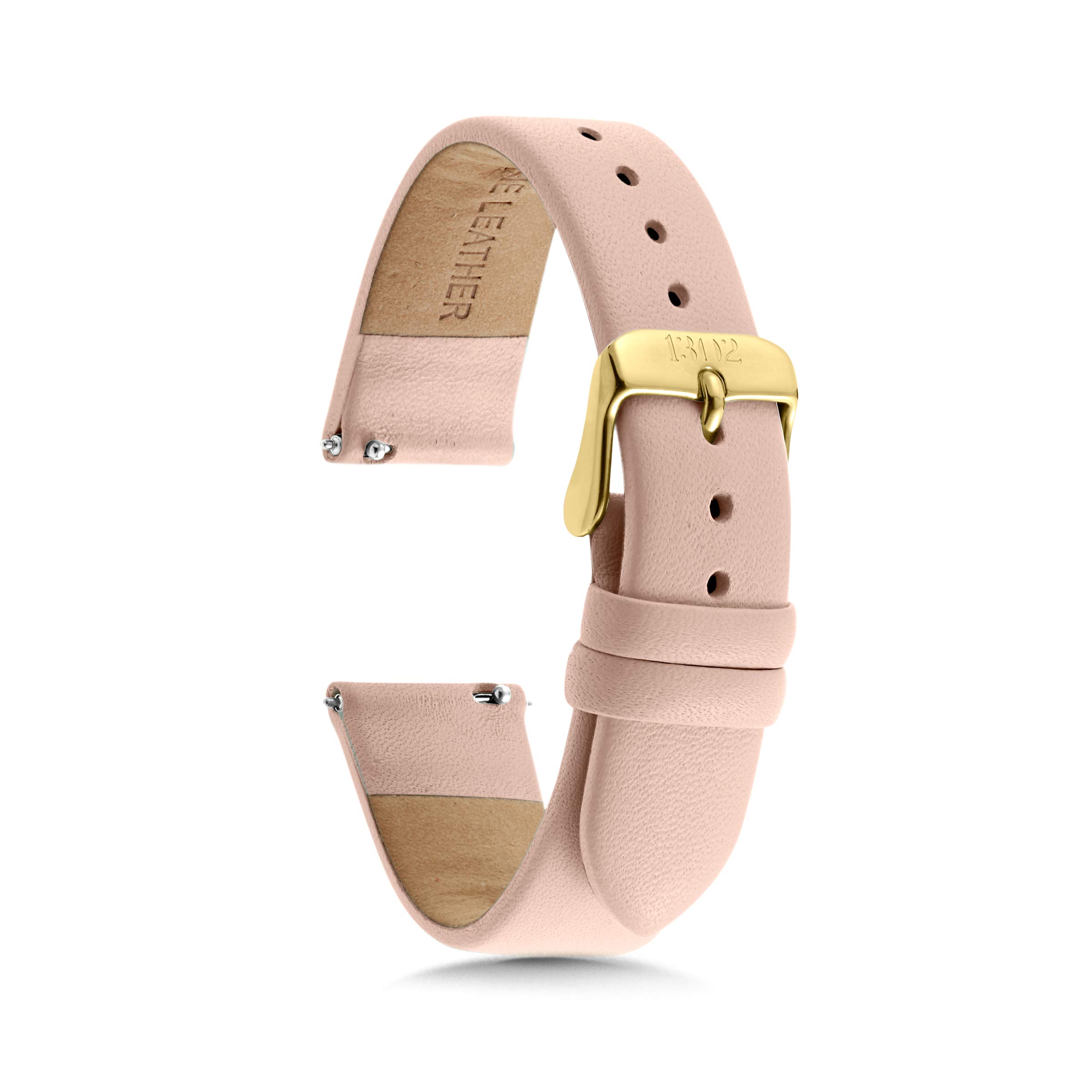 Black Leather Watch Band 18mm 20mm 22mm Quick Release - for Men & Women