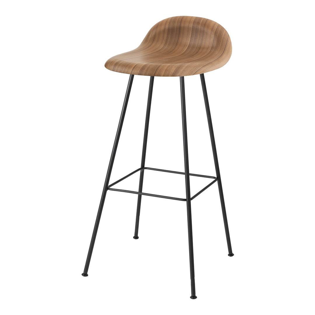 Gubi 3D Bar Stool with Center Base - Modern Kitchen Island & Home Bar Stool for Contemporary Dining & Lounge Areas