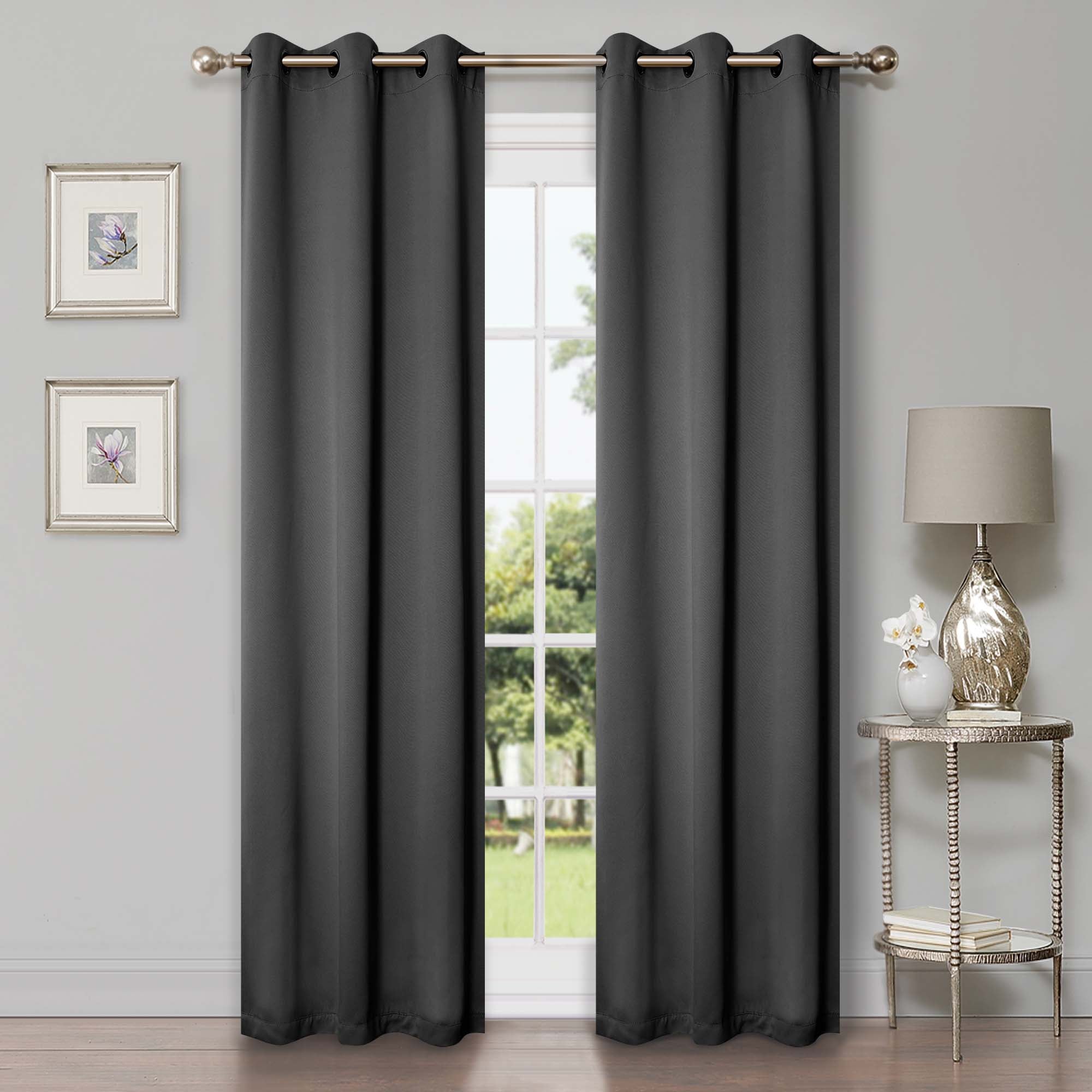 Blackout Curtains with Grommet Top - Solid Classic Modern Window Treatment for Bedroom & Living Room - Light Blocking & Noise Reducing