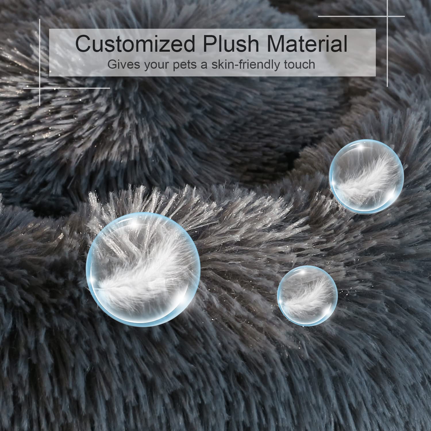 Premium Orthopedic Dog Bed & Cat Calming Bed - Round Plush Faux Fur Donut Cuddler Pet Bed for Small, Medium & Large Dogs & Cats - Perfect for Anxiety Relief, Joint Support & Cozy Napping in Living Room or Bedroom