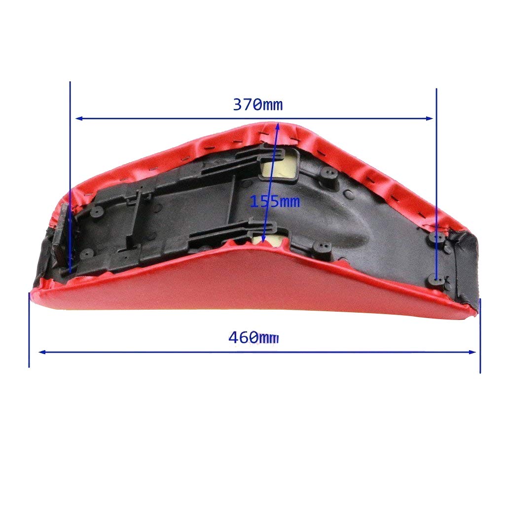 Red Plastic Fenders with Tall Seat & Black Gas Tank for CRF50 Pit Bike - Dirt Bike Accessories for Kids & Adults, Off-Road Trail Riding & Motocross Racing