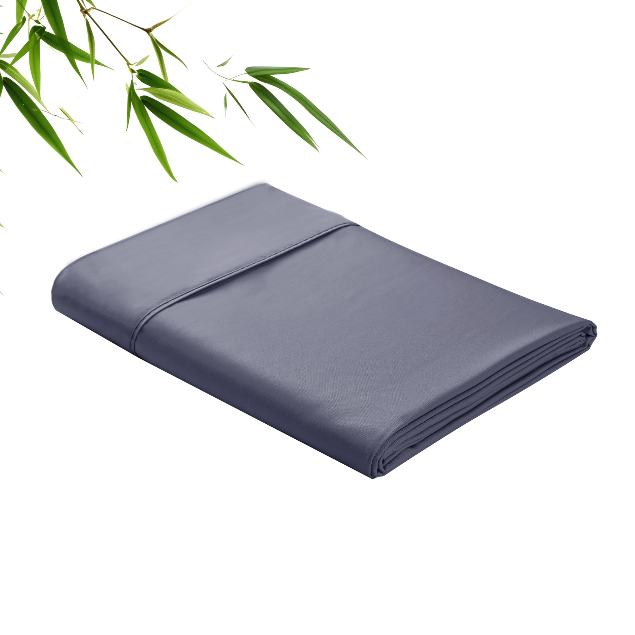 Luxury Bamboo Viscose King Size Flat Sheet - Sateen Weave, Ultra Soft & Cooling for Hot Sleepers, Breathable & Silky Smooth - Perfect for Summer Nights & All-Season Comfort (Dark Grey, King)