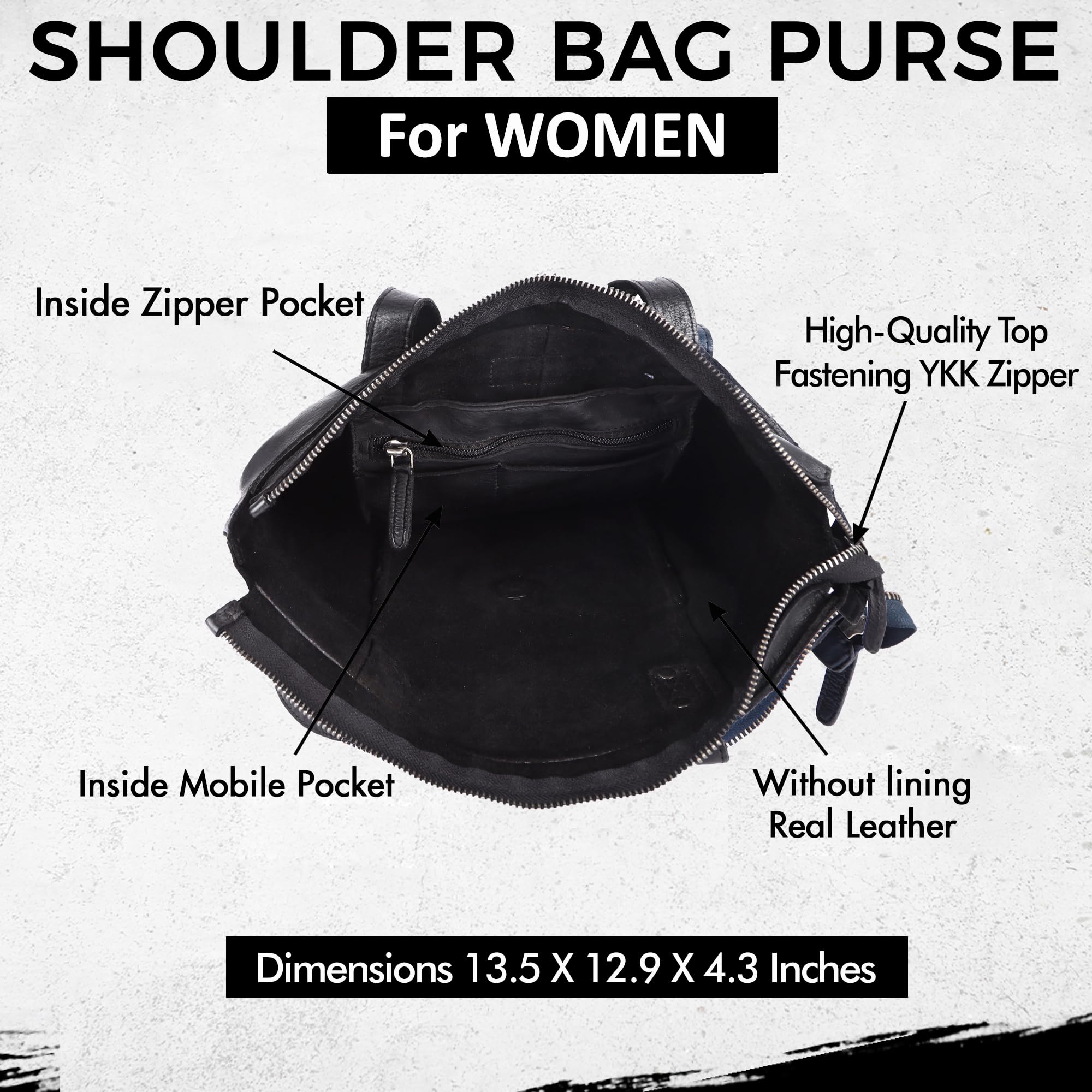 Genuine Leather Women's Tote Handbag - Stylish Satchel Purse with Top Handle & Shoulder Strap for Work, Travel & Everyday Use