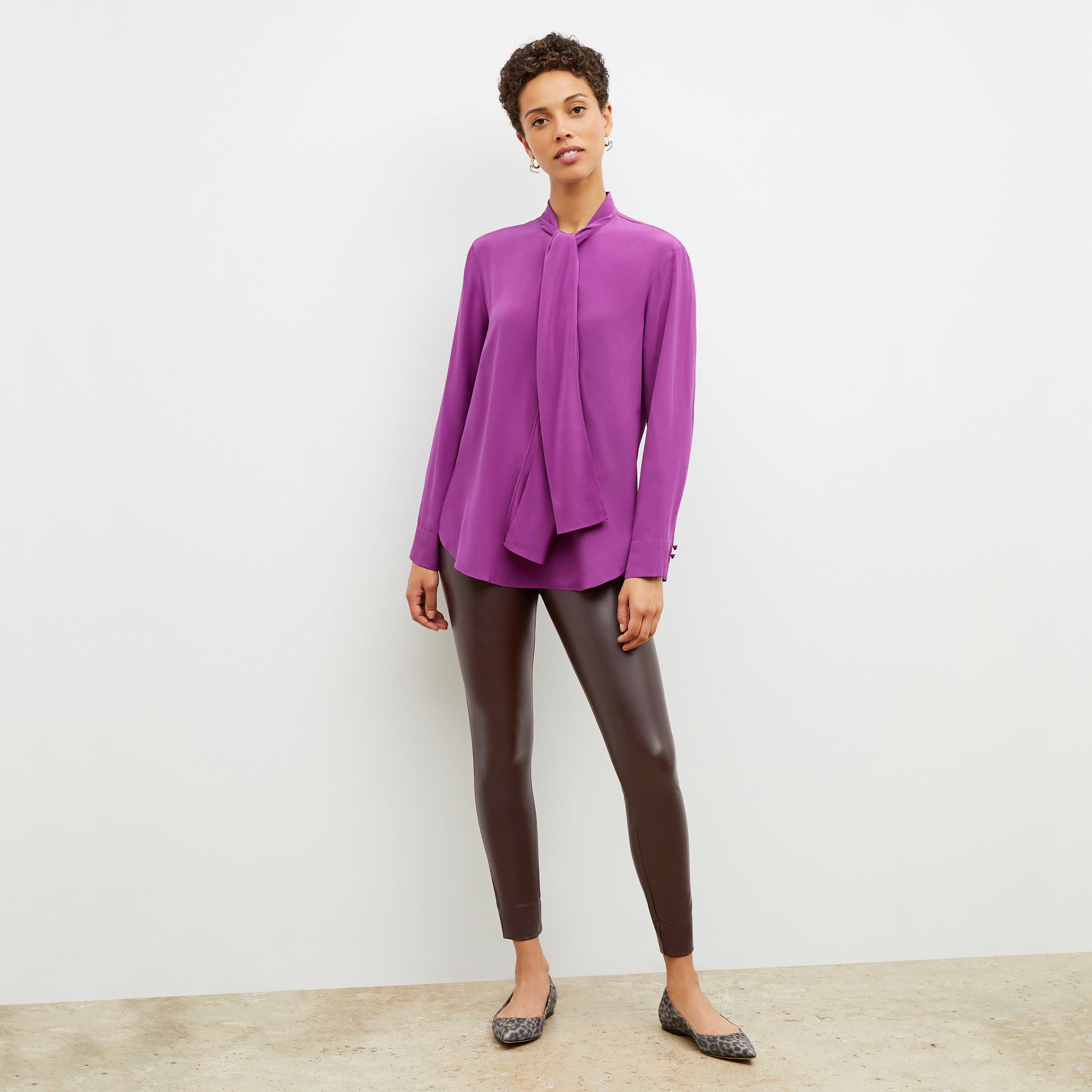 Vegan Stretch Leather Harrington Leggings for Women - Comfortable & Stylish Brown Faux Leather Pants - Perfect for Yoga, Workout & Casual Wear