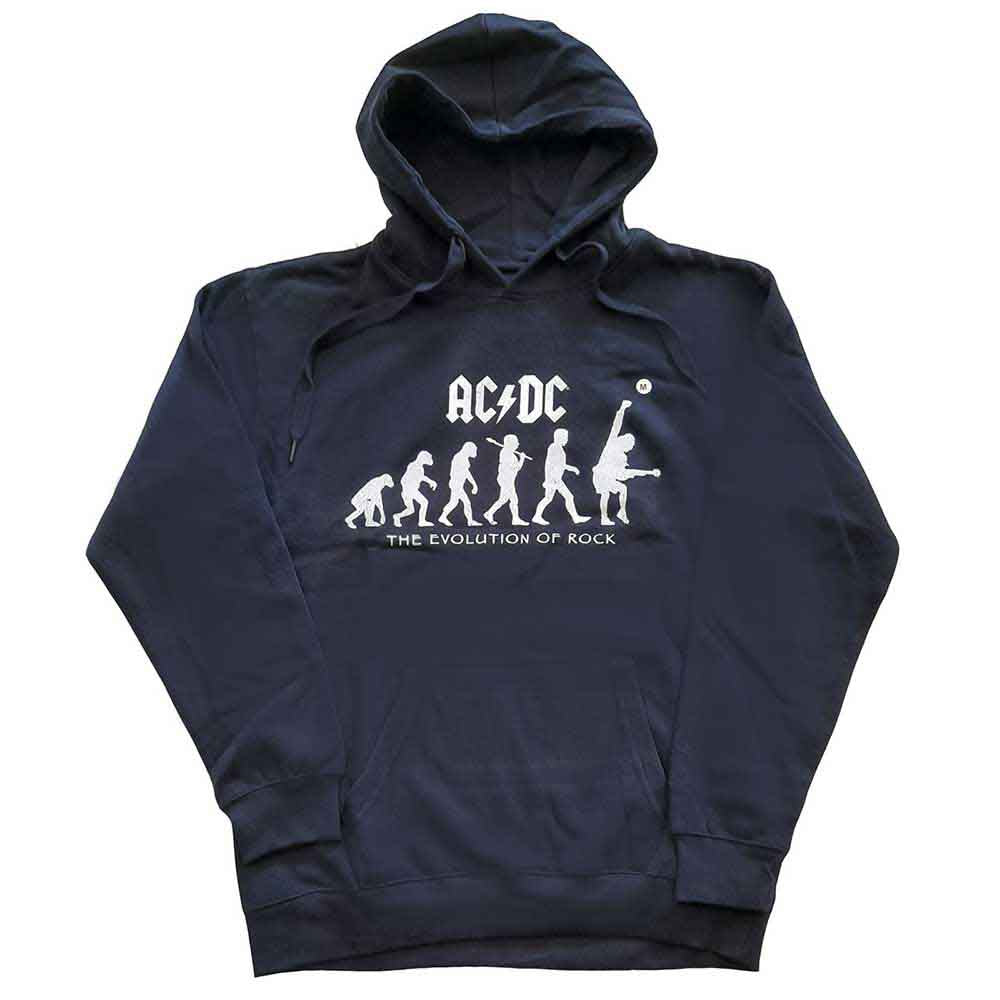 AC/DC Pullover Hoodie - Evolution Of Rock Band Merch | Vintage Rock Music Sweatshirt for Concerts & Casual Wear