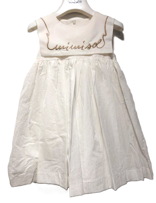 MIMISOL Embroidered Bib Cotton Dress for Girls (Size 4-12A) - Perfect for School, Parties & Special Occasions