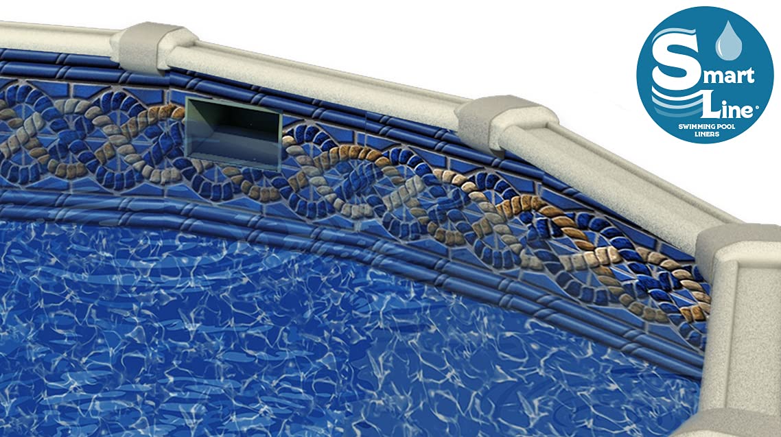 Smartline Mystri Gold 21-Foot Round Pool Liner - UniBead Style, 52-Inch Wall Height, 25 Gauge Virgin Vinyl Material - Durable Above Ground Swimming Pool Liner for Steel Sided Pools - Perfect for Backyard Summer Fun and Family Gatherings
