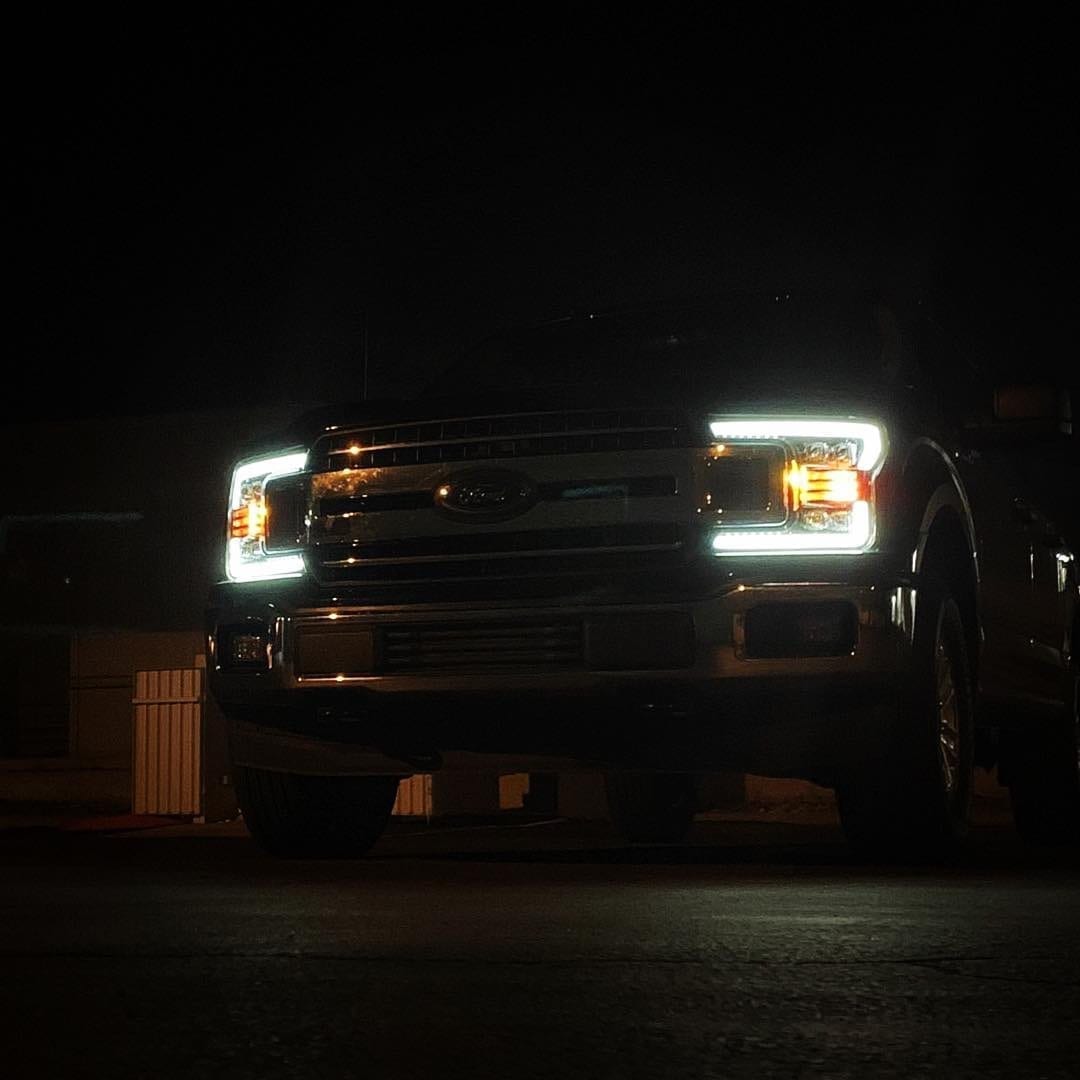 18 20 Ford F150 NOVA Series LED Projector Headlights Chrome - High Performance Lighting for Night Driving & Off-Road Adventures