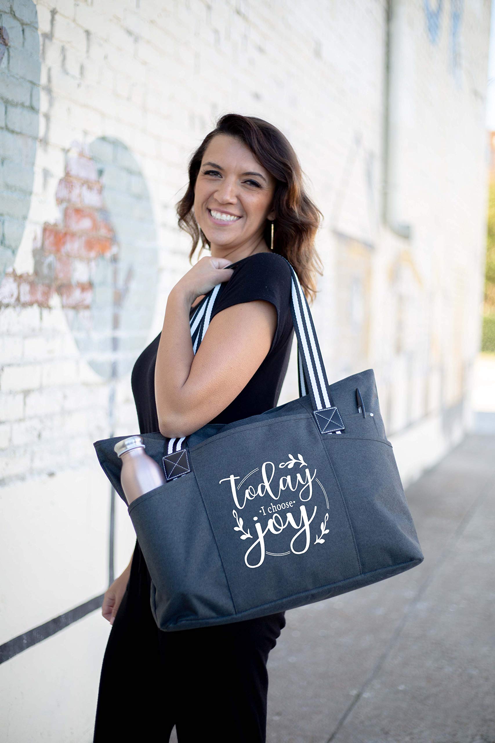 Brooke & Jess Designs Large Zippered Inspirational Tote Bags for Women - Christian Gift Ideas - Perfect for Church, Bible Study & Daily Use