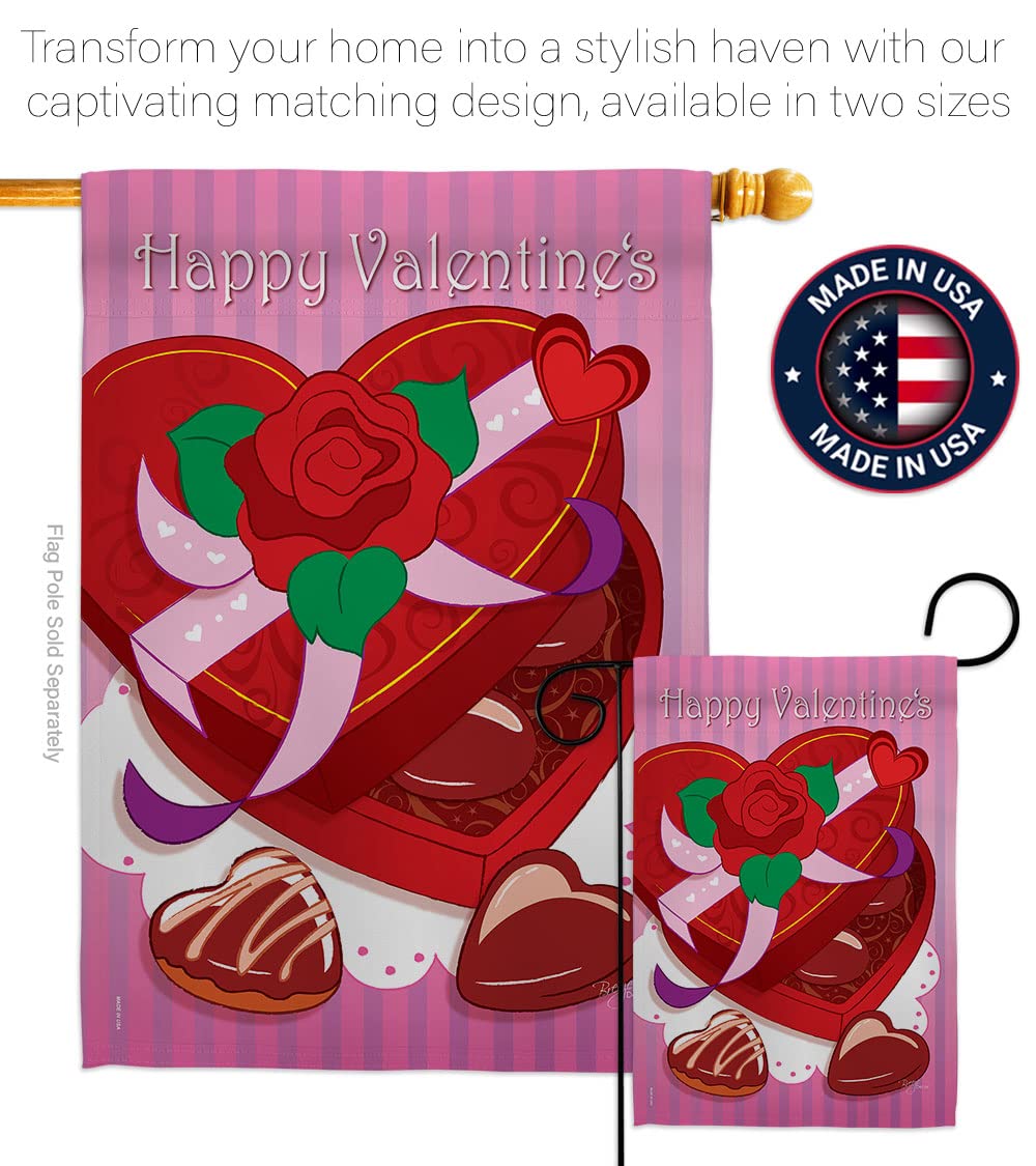 Breeze Decor Double Sided House Flag Set - Spring Valentines Decor for Outdoor