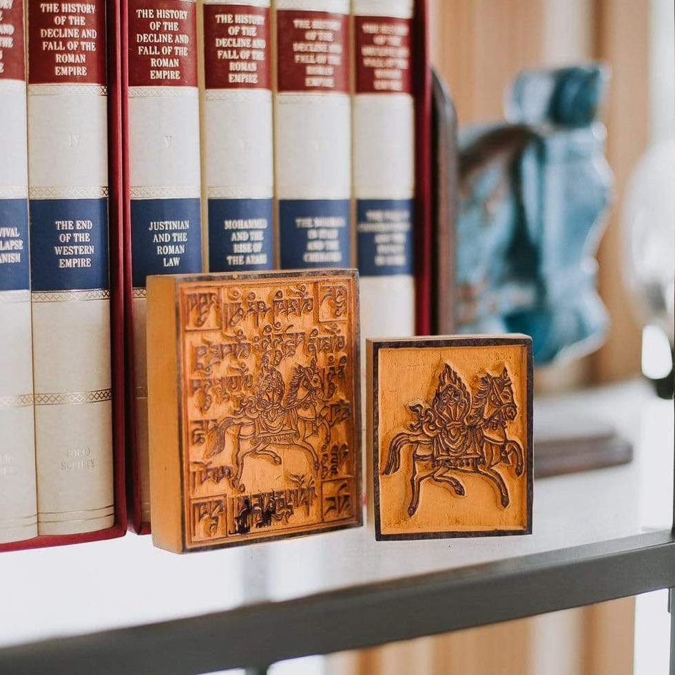 Hand Carved Himalayan Wood Printing Blocks for Fabric & Paper - Eco-Friendly DIY Stamps for Crafts, Scrapbooking & Home Decor