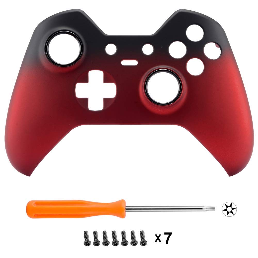 eXtremeRate Shadow Red Replacement Faceplate Shell Side Rails for Xbox One Elite Controller (Model 1698) - DIY Customization for Gaming Enthusiasts - Perfect for Controller Repair, Modding, and Personalization (Controller & Back Shell NOT Included)