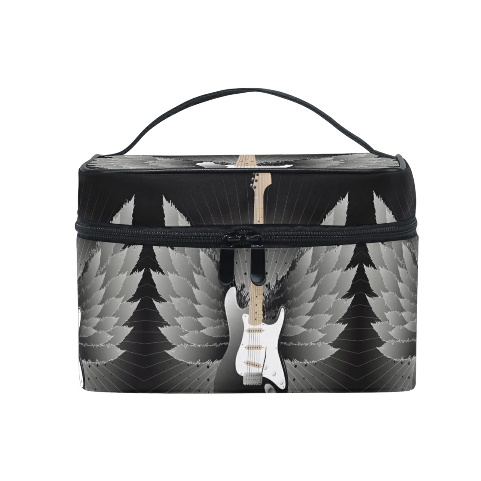 Stylish Rock Roll Guitar Music Makeup Bag for Women - Waterproof Cosmetic & Toiletry Travel Case - Perfect for Concerts, Travel & Daily Use