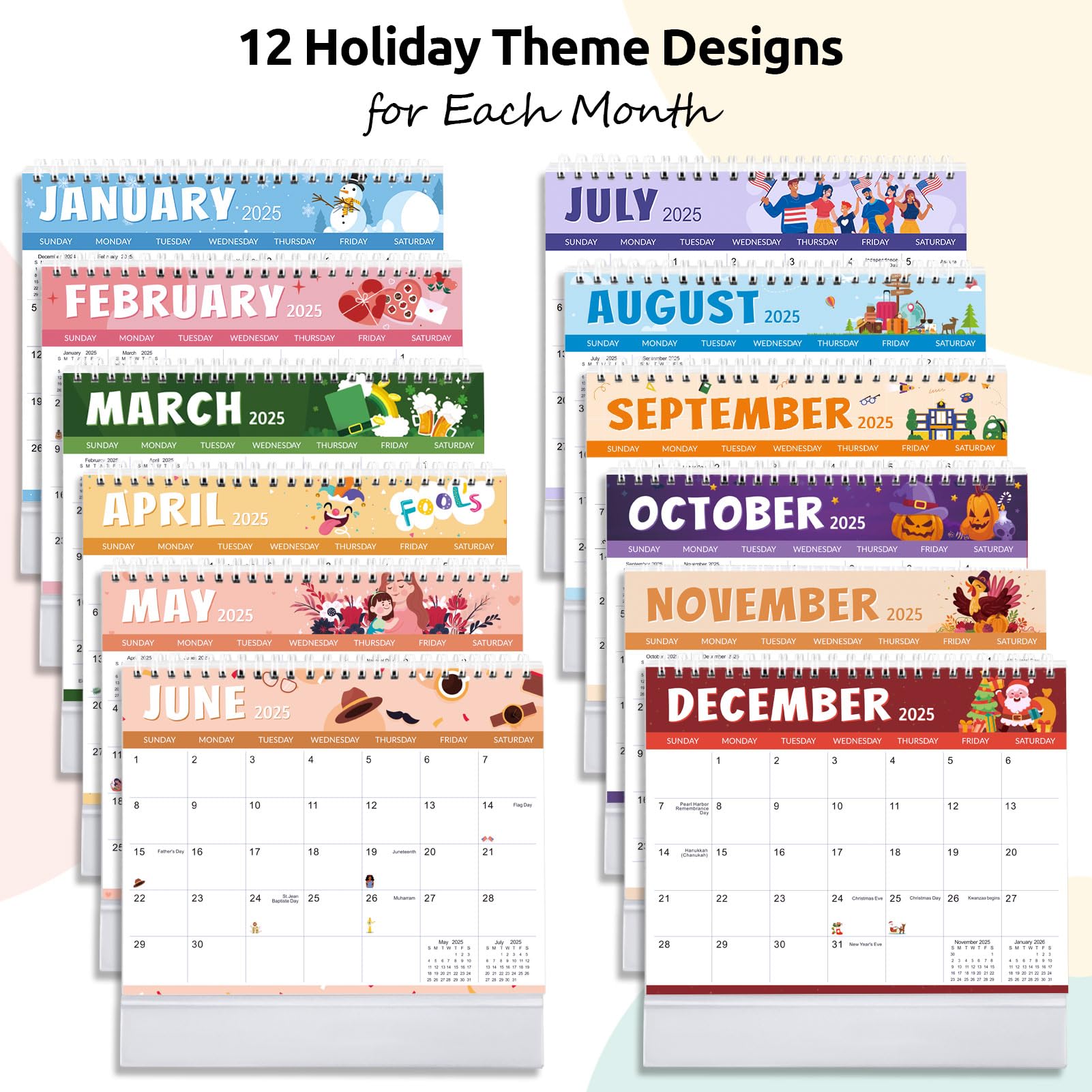 SKYDUE 2025-2026 20-Month Desk Calendar (Nov 2024 - Jun 2026) with Planner Stickers | 8.5