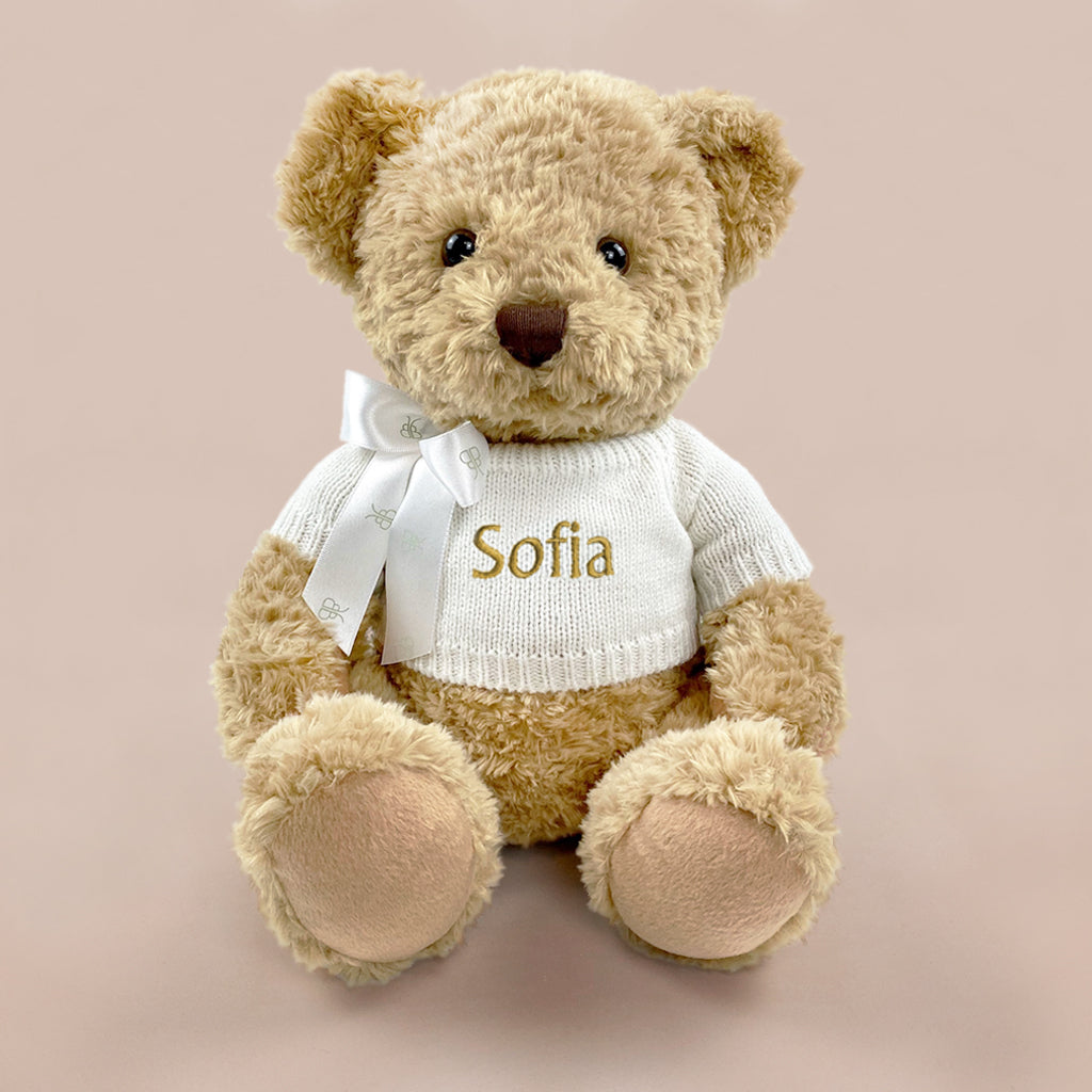 Personalized Bernard Bear Plush Toy with Handmade Crochet Blanket - Perfect Gift for Baby Shower, Birthday, and Nursery Decor