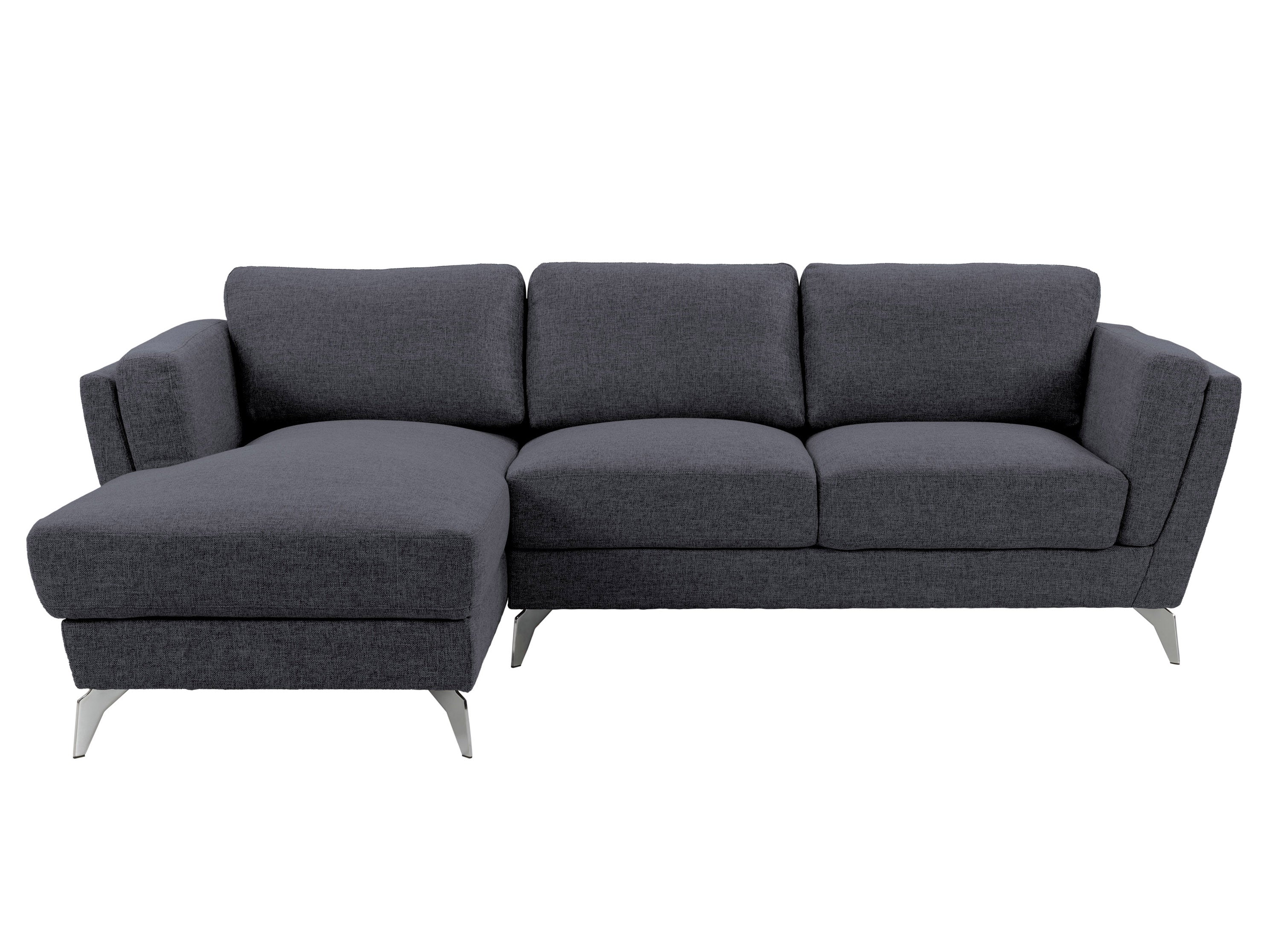Modern L-Shaped Sectional Sofa - Left Facing Chaise Lounge for Living Room, Home Theater & Small Spaces - Comfortable Fabric Couch with Sturdy Frame (Gray)