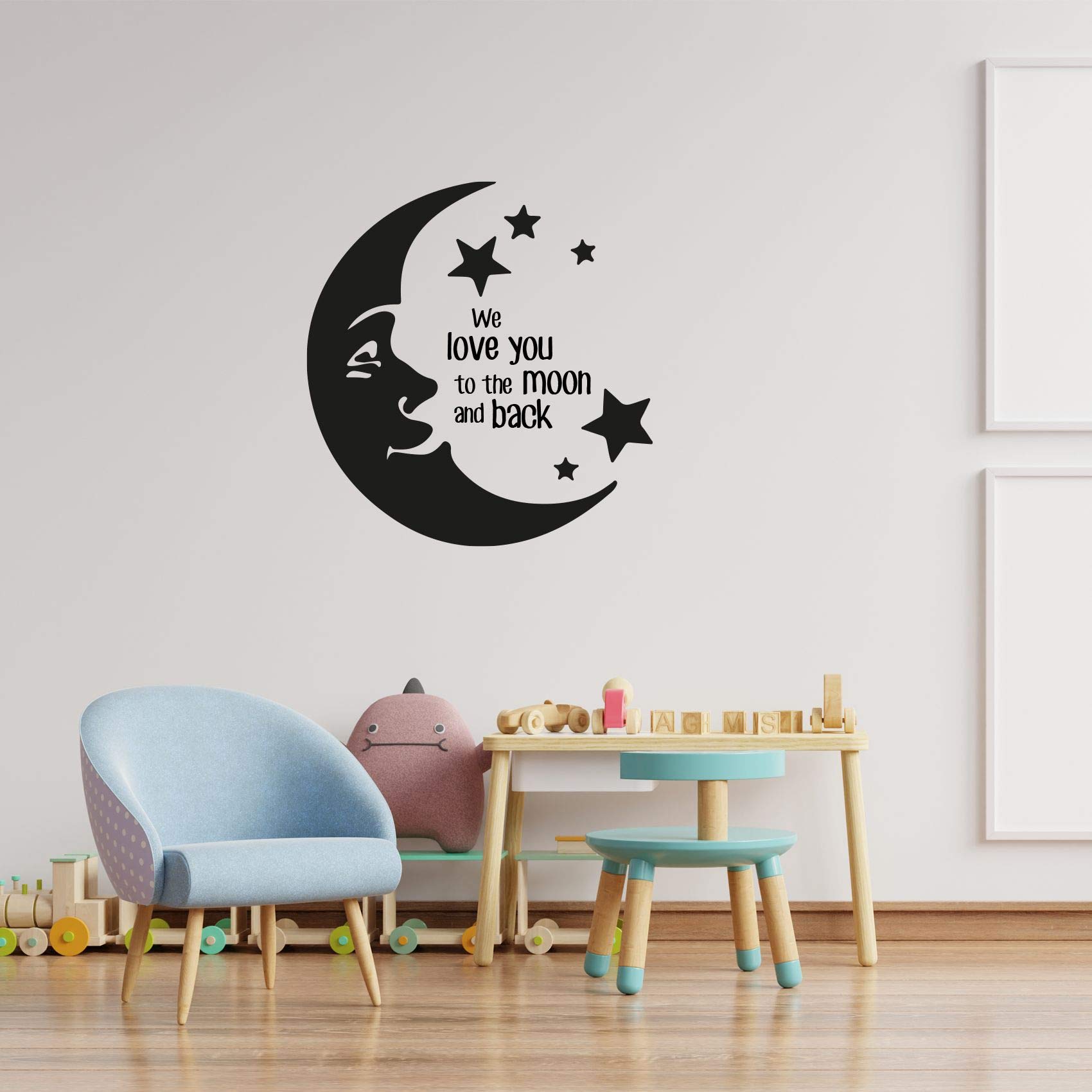 Moon Life Couple Love Quotes Wall Sticker - 40x40 Inch Vinyl Decal for Bedroom, Nursery & Kids Room Decor | Romantic Home Art for Couples & Valentine's Gift | Perfect for Dorm, Apartment & House Warming
