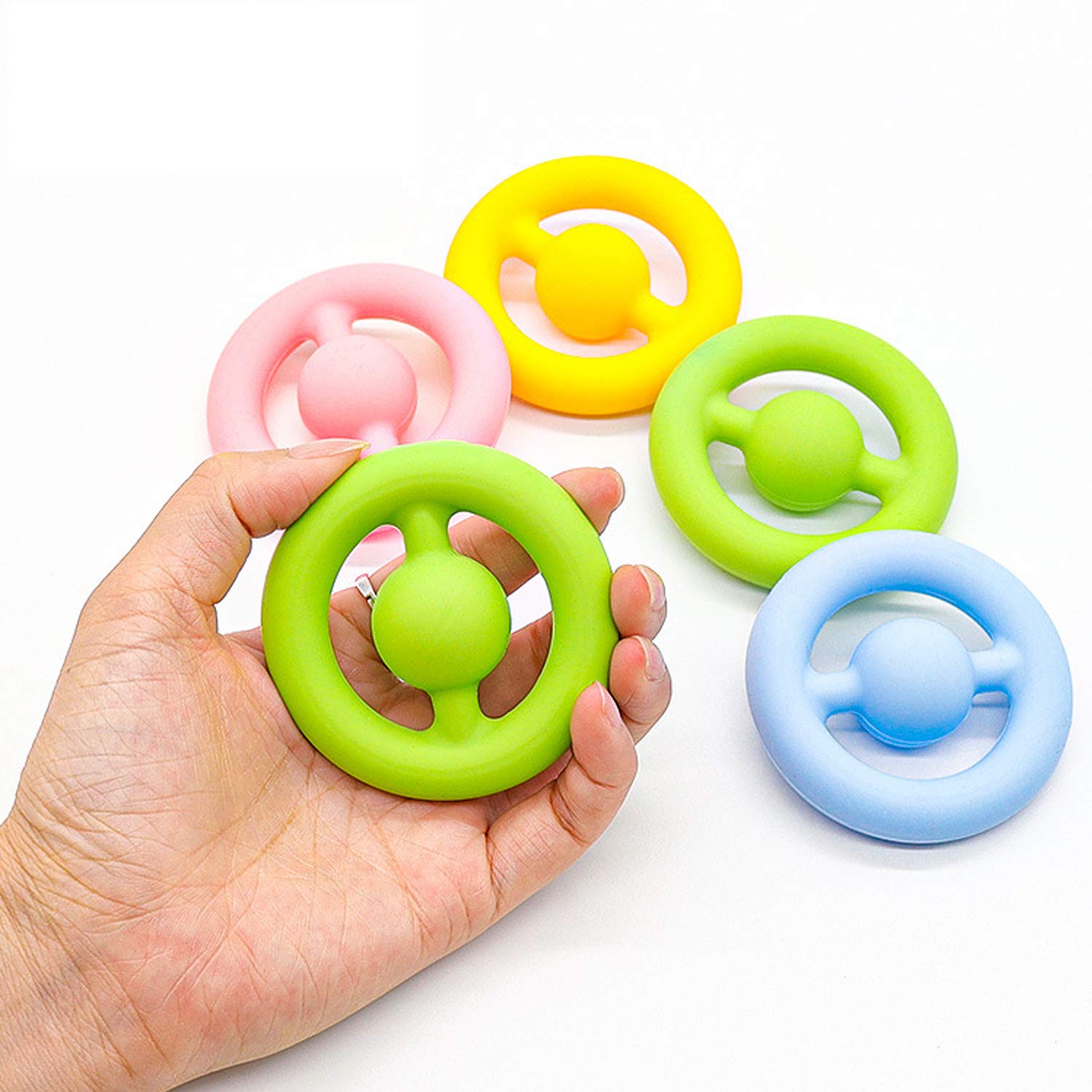 APCVM Squeeze Stress Relief Ring Toy - Rubber Grip Strengthener with Click Sound for Hand Exercise, Anti-Anxiety & Sensory Therapy | Perfect for Office, Gym, Home Relaxation & ADHD Focus Aid