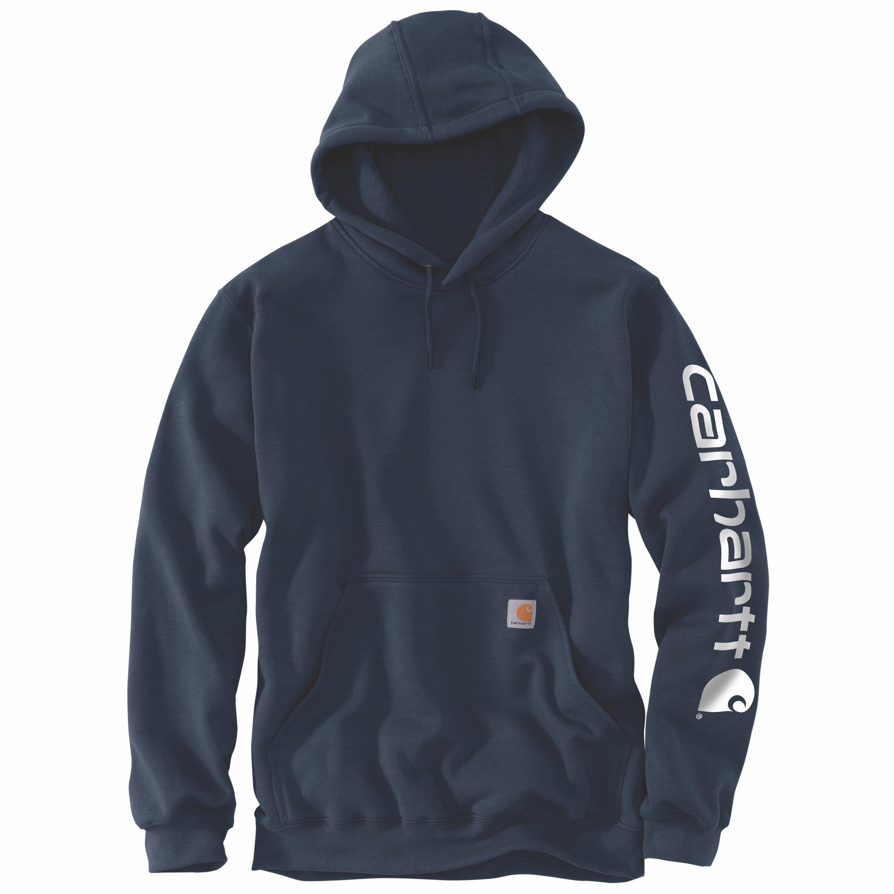 K288 Loose Fit Midweight Graphic Hoodie with Logo Sleeve - Navy Blue | Casual Streetwear for Men & Women | Perfect for Everyday Wear, Gym & Outdoor Activities