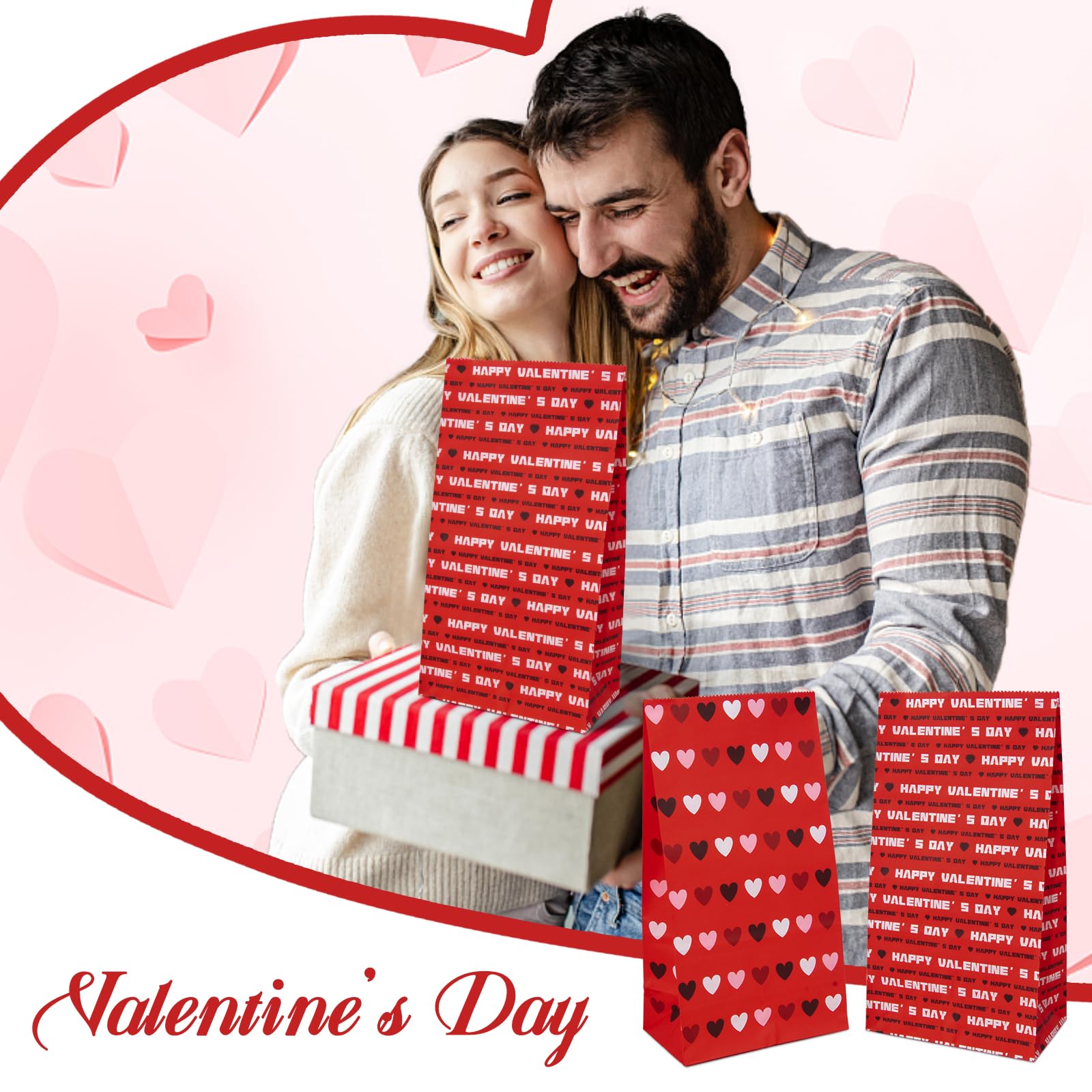 30 Pcs Valentine's Day Gift Bags for Kids - Classroom Exchange Presents, Party Favors & Goodie Bags | Cute Paper Treat Sacks for Valentine's Gifts (Boys & Girls) - Perfect for School Parties, Classroom Activities & Holiday Celebrations