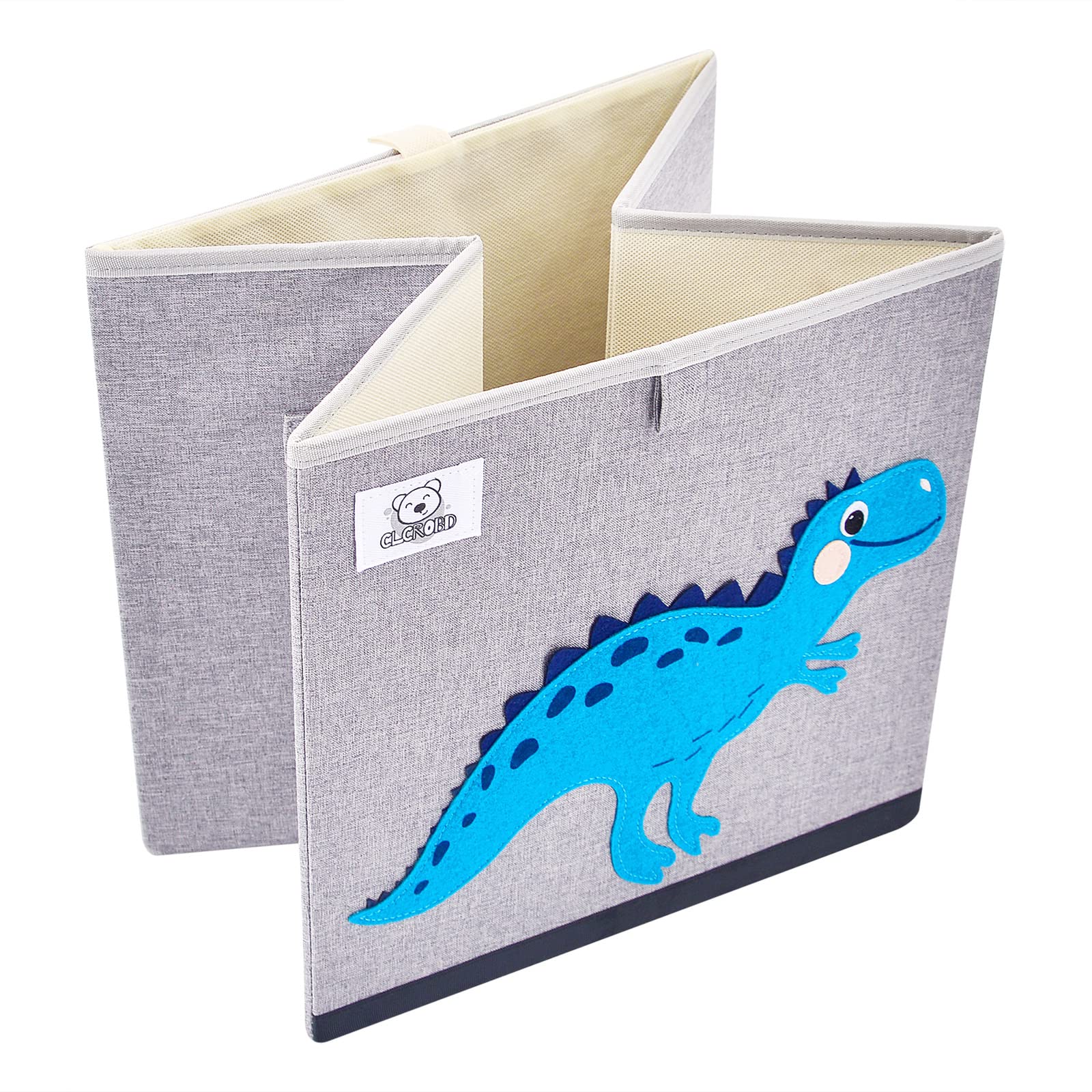 CLCROBD Foldable Fabric Animal Cube Storage Bin - 13 Inch Toy Organizer Box for Kids Nursery & Playroom (Alpaca Design) - Perfect for Stuffed Animals, Books & Toys Organization