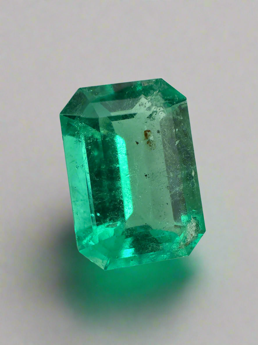 2.31 Carat 10x7mm Colombian Emerald - Natural Medium Green Emerald Cut Gemstone for Jewelry Making, Engagement Rings & Fine Collections