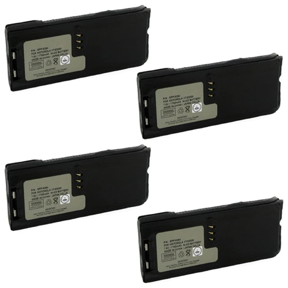 Synergy Digital 2-Way Radio Batteries - 4 Pack | Compatible with Motorola NTN8923 & E.F. Johnson NTN8294 | Ni-CD 7.5V 1500mAh Replacement Batteries | Ideal for Business, Security, and Outdoor Communication