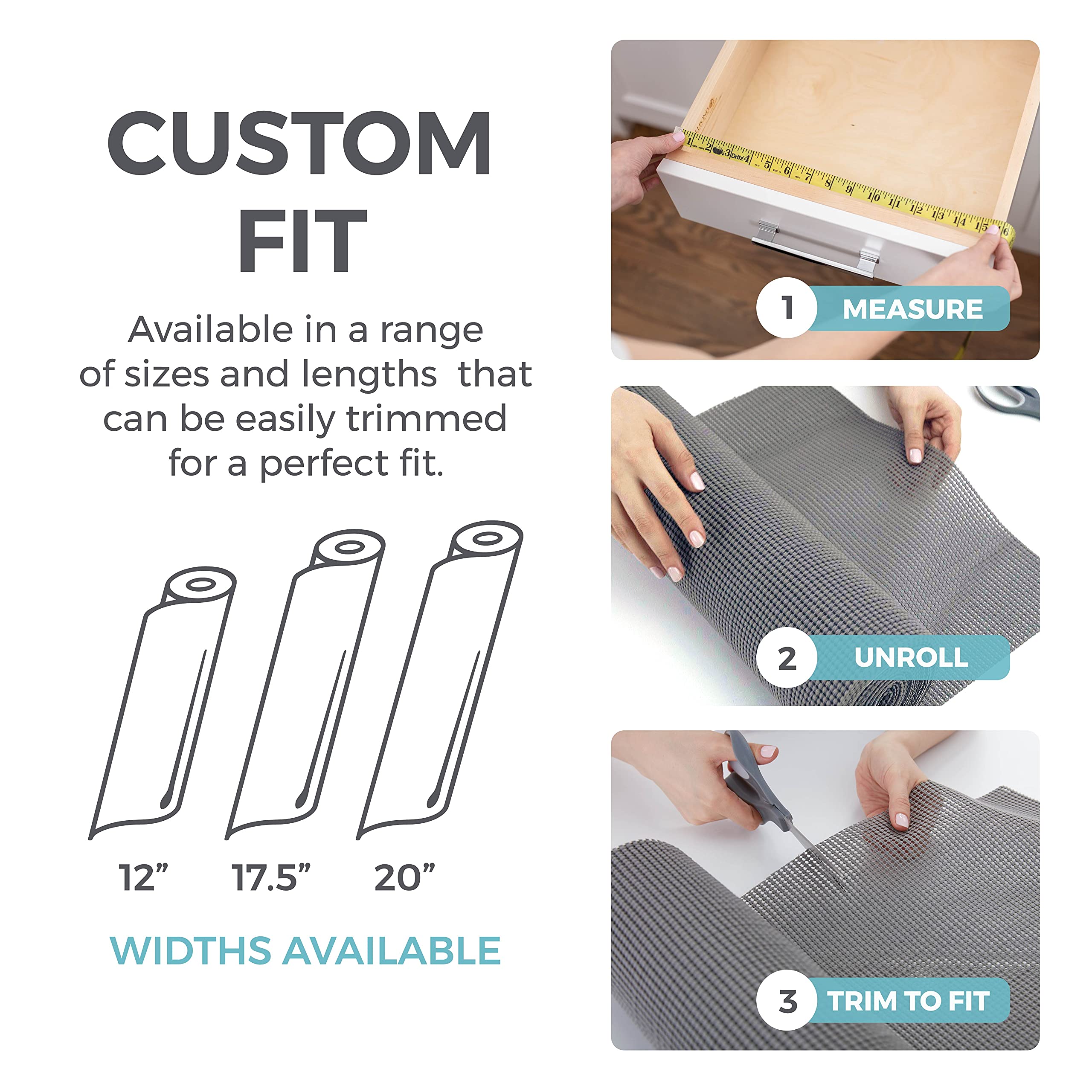 HOME GENIE Non-Slip Shelf & Drawer Liner - 20