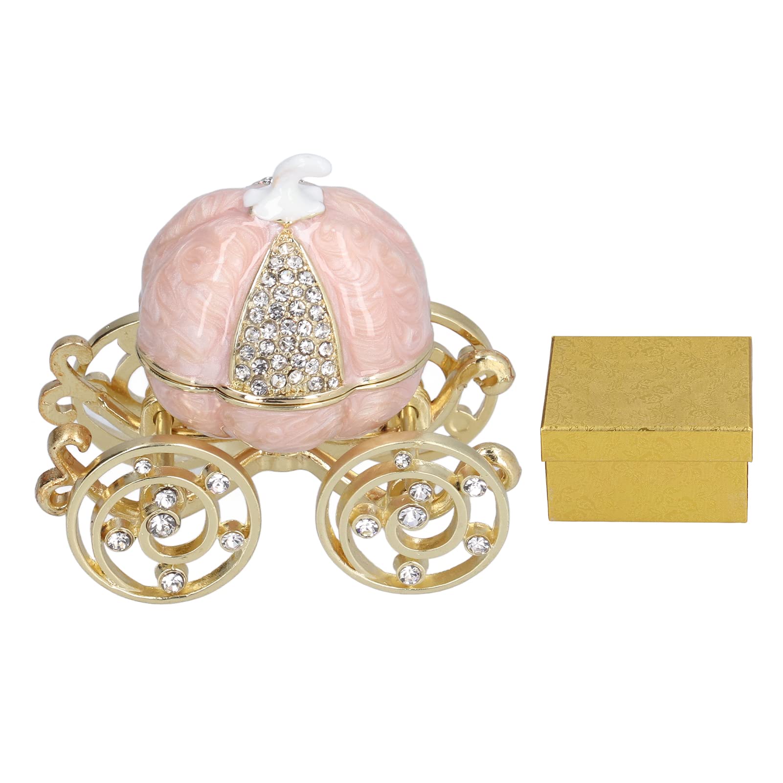 Enameled Jewelry Trinket Box - Cute Hinged Decorative Collectible Jewelry Storage with Crystal Accents for Women & Girls | Perfect for Rings, Necklaces & Small Keepsakes