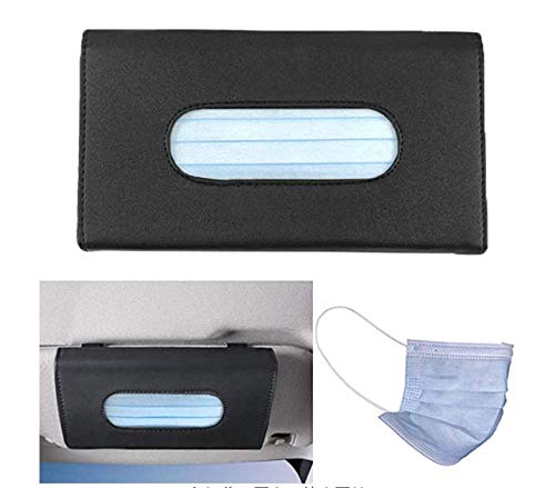 Premium Car Tissue Holder & Mask Bracket - PU Leather Sun Visor Tissue Box Organizer for Car Accessories - Perfect for Visor & Seat Back Storage (Beige) | Ideal for Road Trips, Daily Commutes & Family Travel