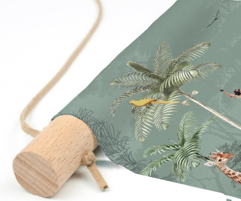 Wildlife's Playground Green Textile Poster - Nature-Inspired Wall Art for Home & Office Decor