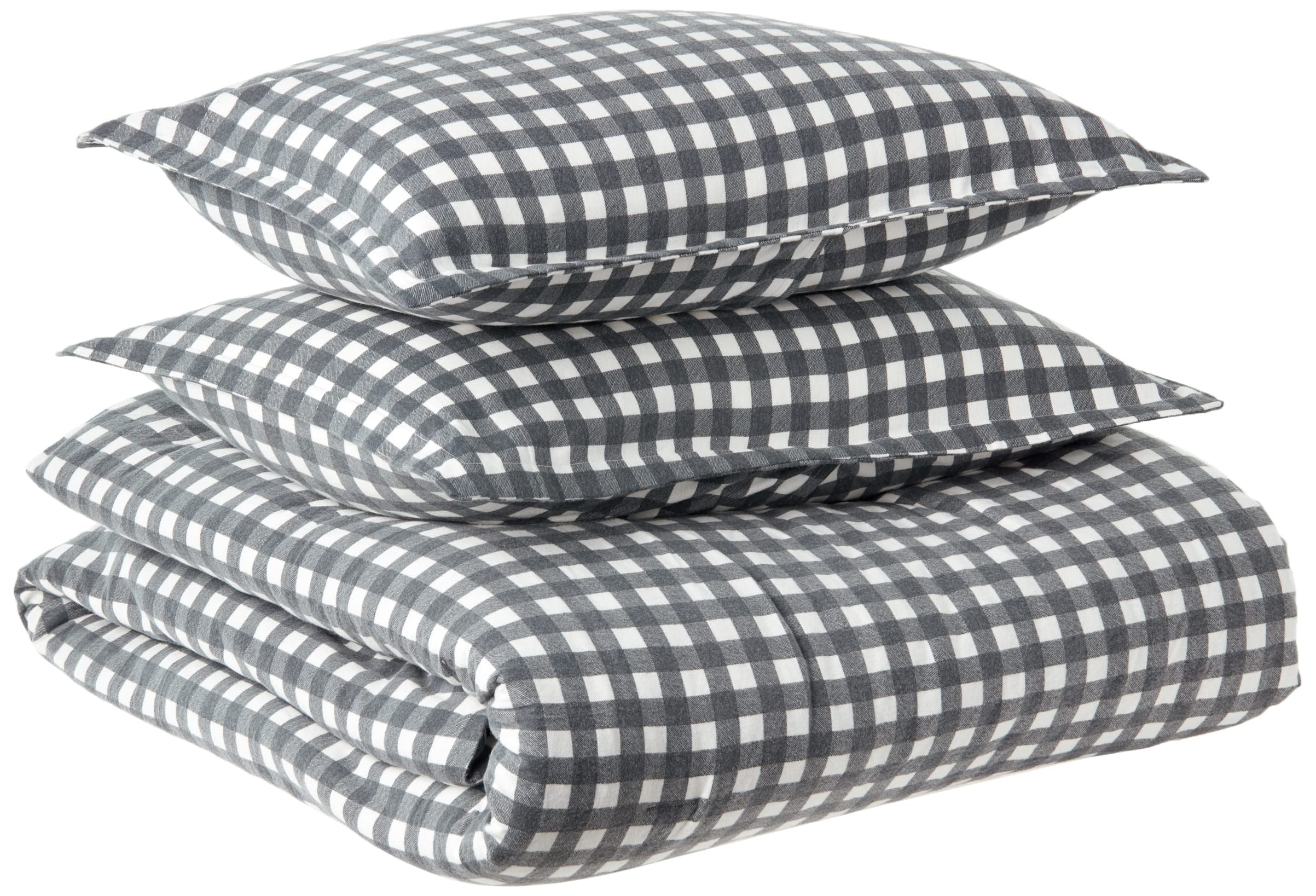 Eddie Bauer Reversible Queen Comforter Set - 100% Cotton Bedding with Matching Shams, Warm & Cozy Preston Grey Duvet Cover for Winter - Perfect for Master Bedroom, Guest Room & Cold Weather Comfort